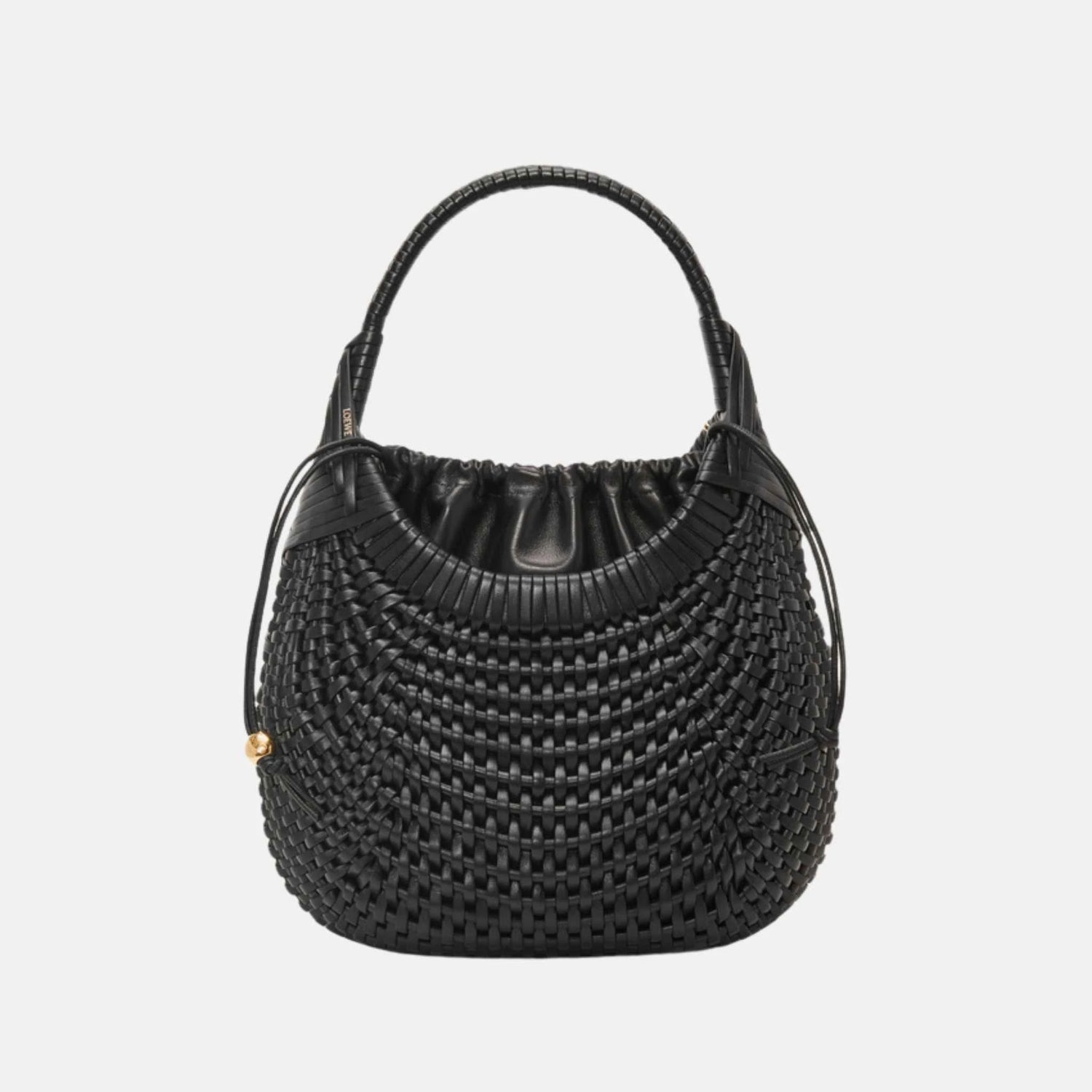 Loewe Diamond Hobo Bag in Calfskin, Black, Front