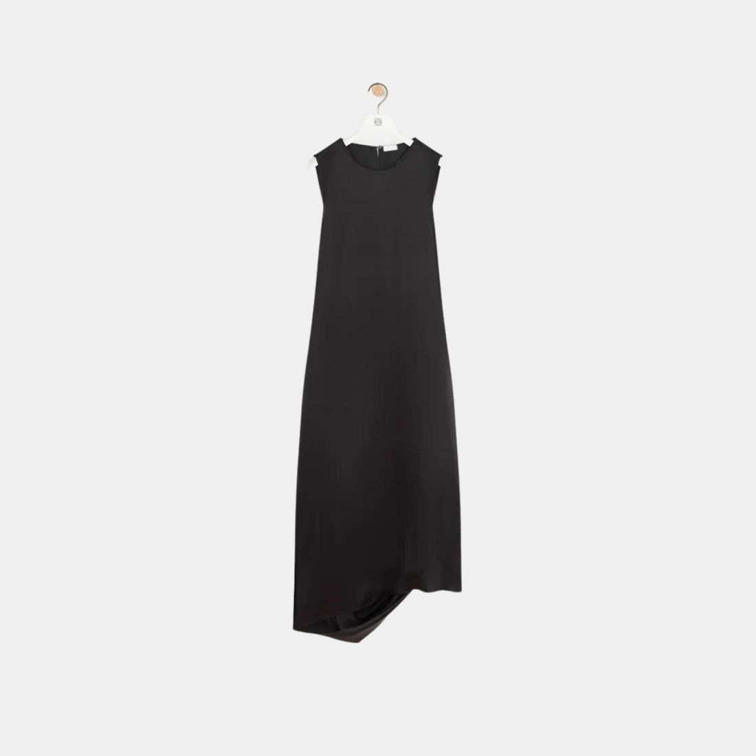 Loewe Draped Dress in Silk, Black, Front