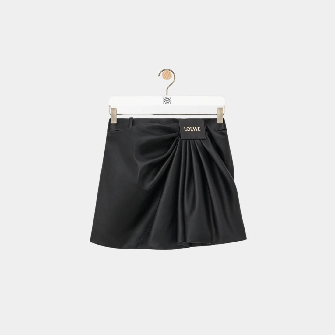 Loewe Draped Skirt in Nappa Lambskin, Front