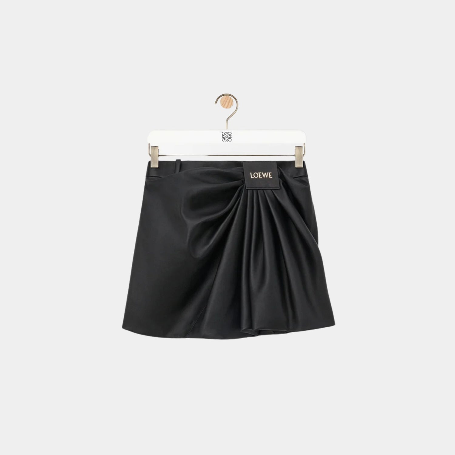 Loewe Draped Skirt in Nappa Lambskin, Front