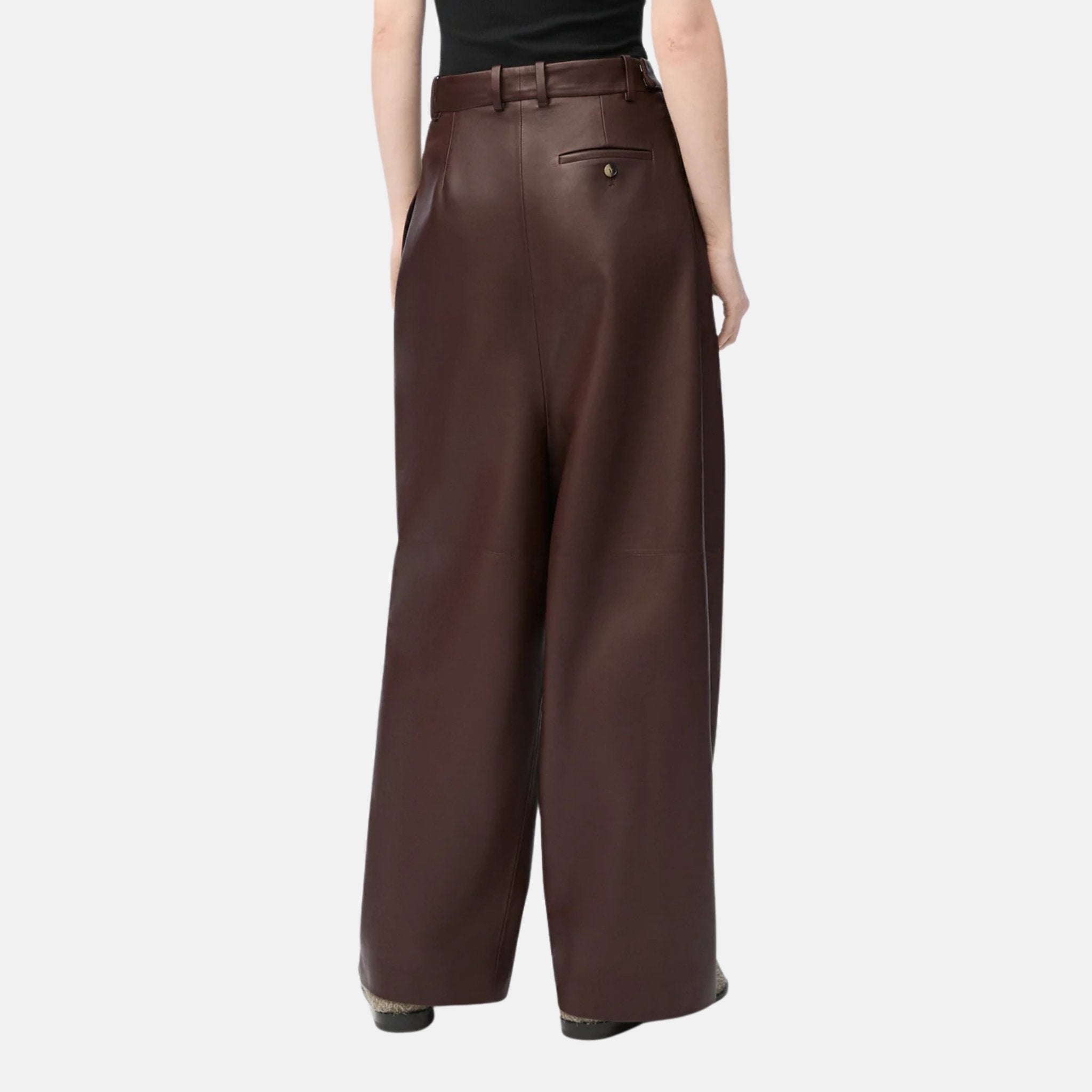 Loewe Draped Trousers In Nappa Lambskin, Back
