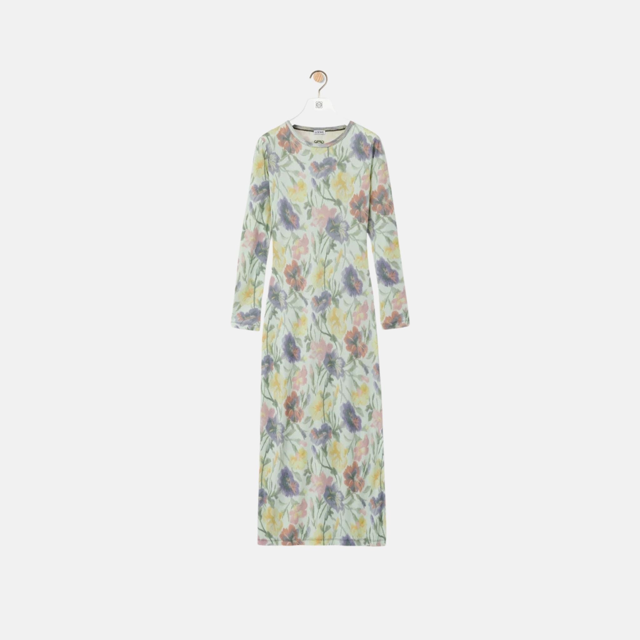 Loewe Dress In Silk And Cotton With Glory Floral Print, Front