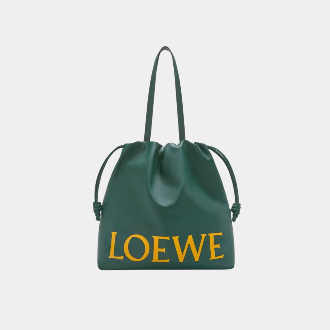 Loewe Flamenco Logo Tote In Nappa Calfskin, Evergreen, Front