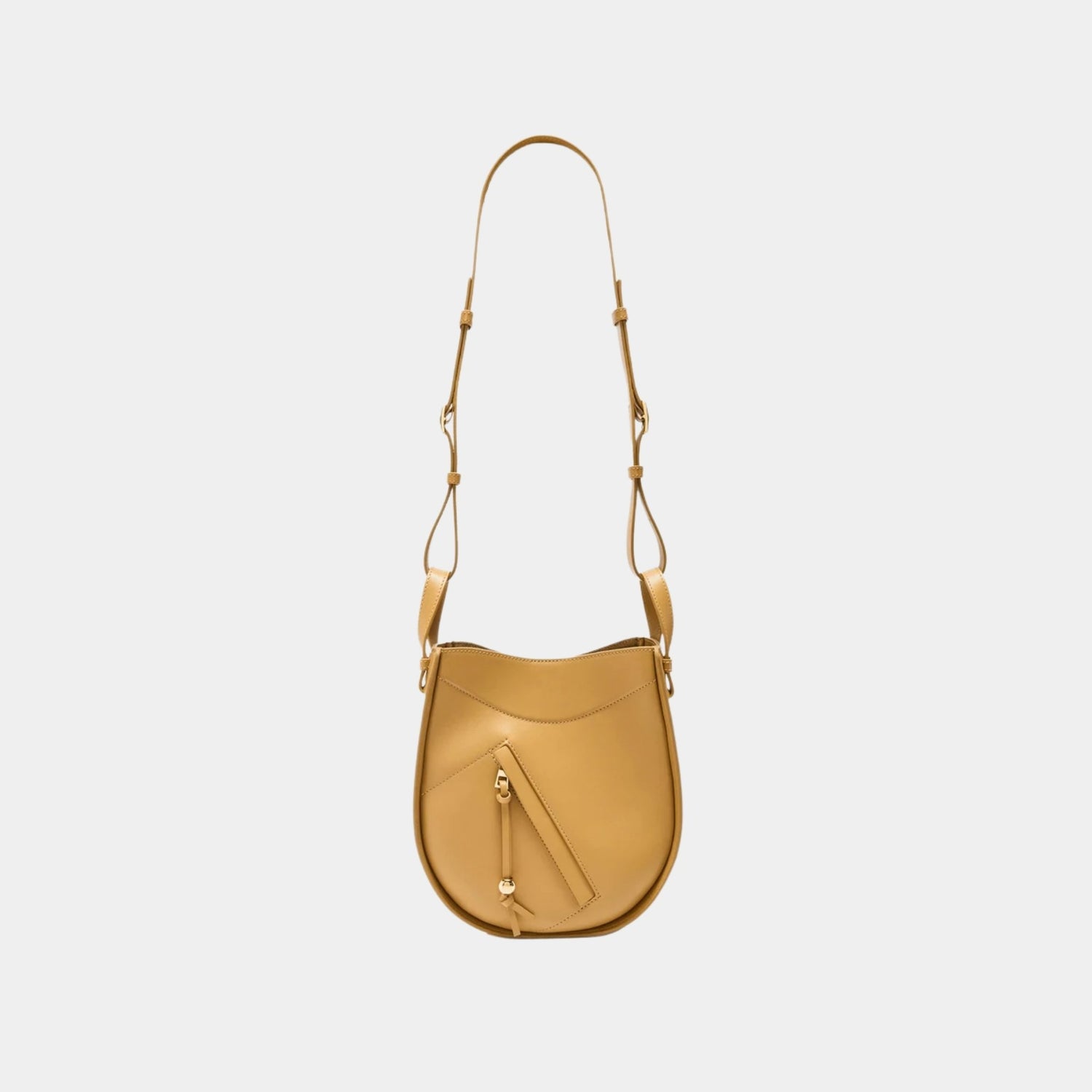 Loewe Hammock Slice Bag In Shiny Calfskin, Sahara, Strap