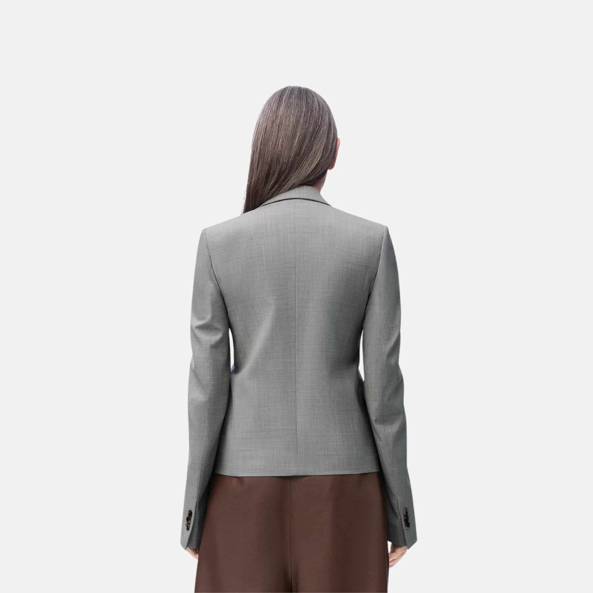 Loewe Jacket In Wool, Grey, Back