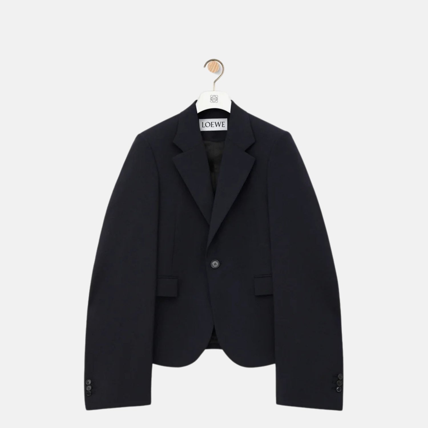 Loewe Jacket In Wool, Black, Front