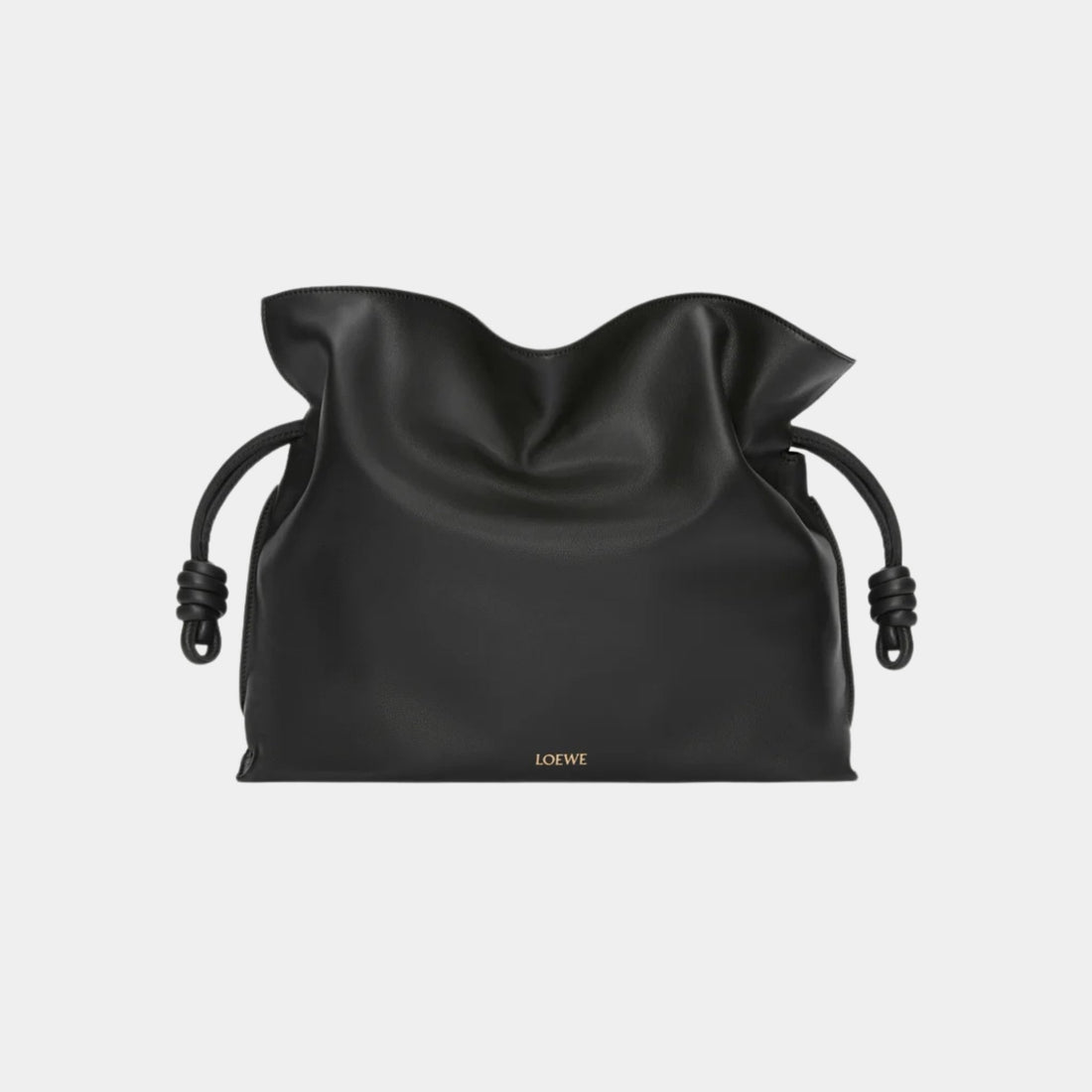 Loewe Large Flamenco Clutch Nappa Calf Leather, Black, Front