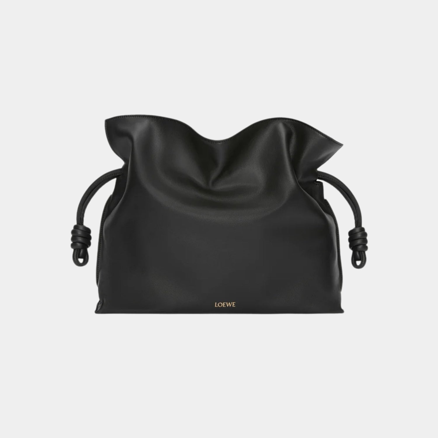 Loewe Large Flamenco Clutch Nappa Calf Leather, Black, Front