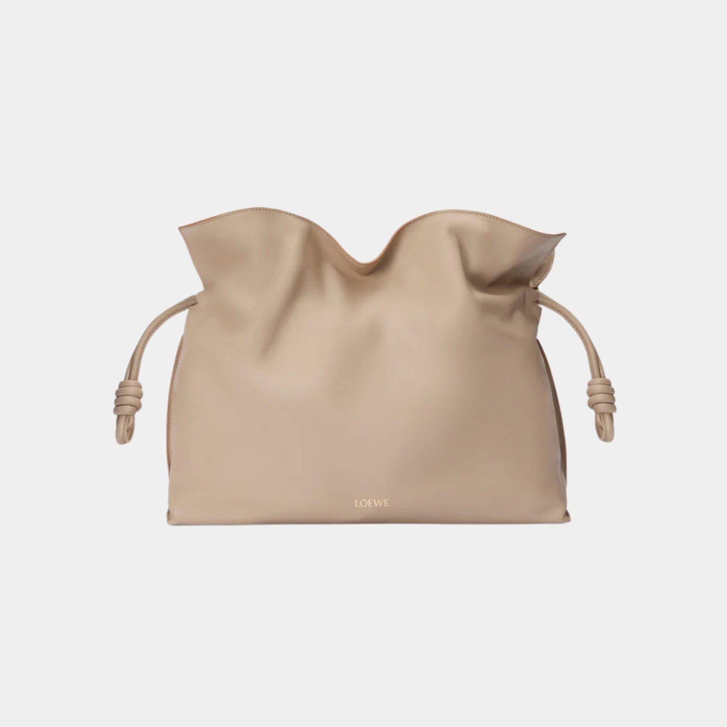 Loewe Large Flamenco Clutch Nappa Calf Leather, Sand, Front