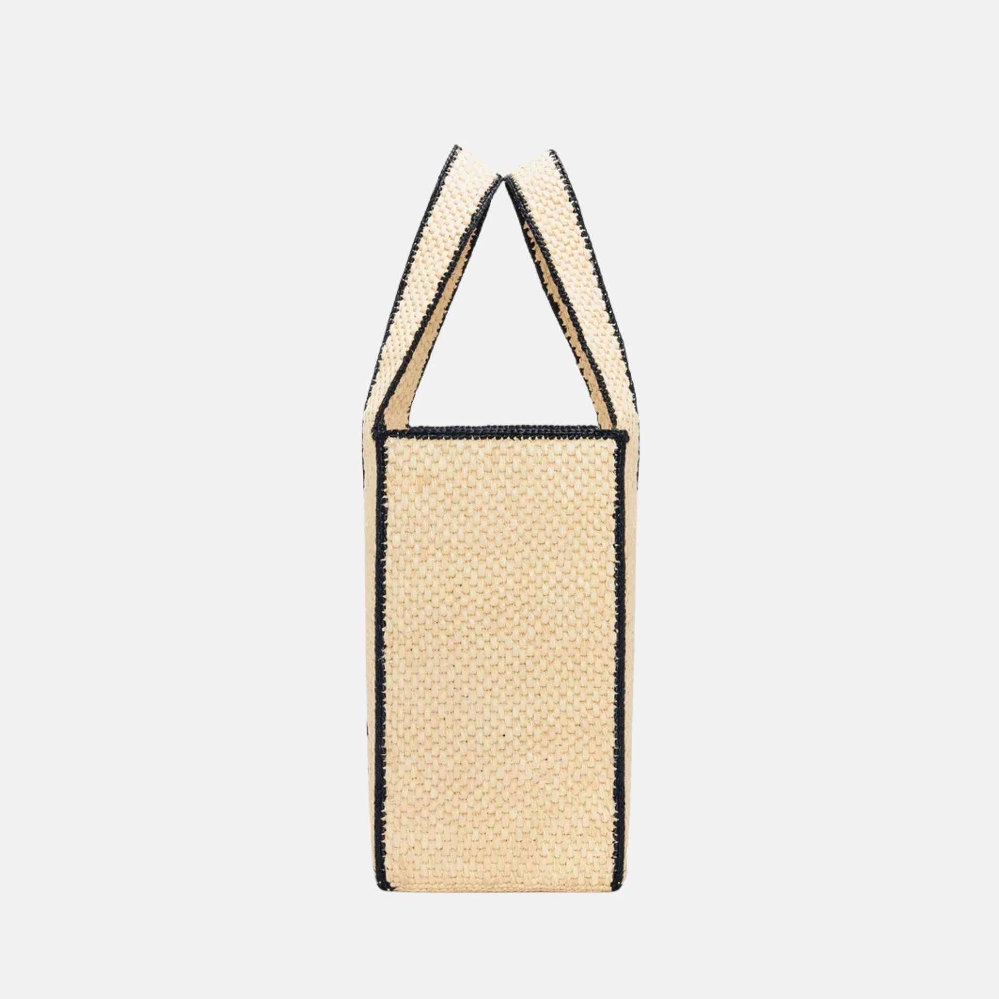 Loewe Large Font Tote in Natural Raffia, Side