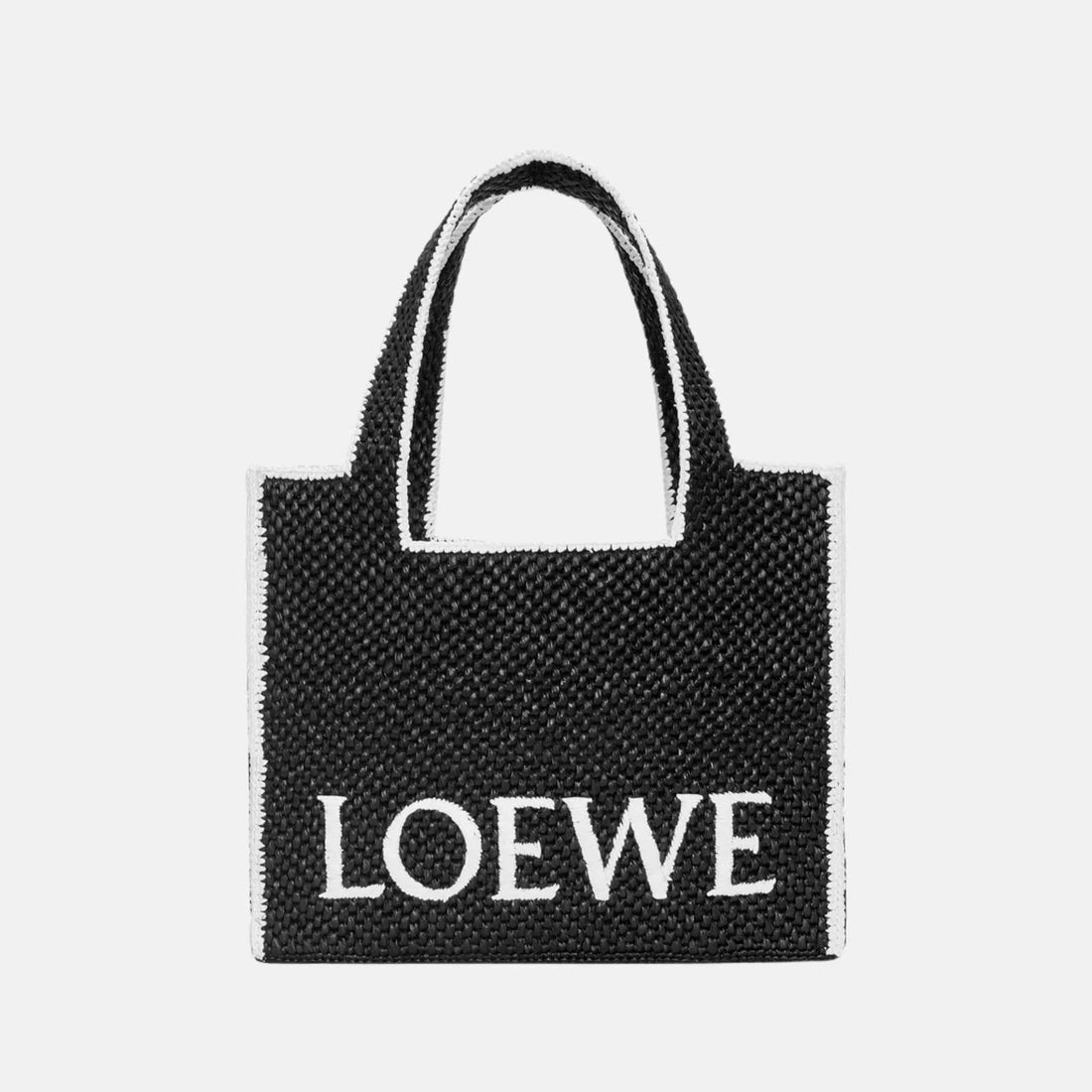 Loewe Large Font Tote in Raffia, Front
