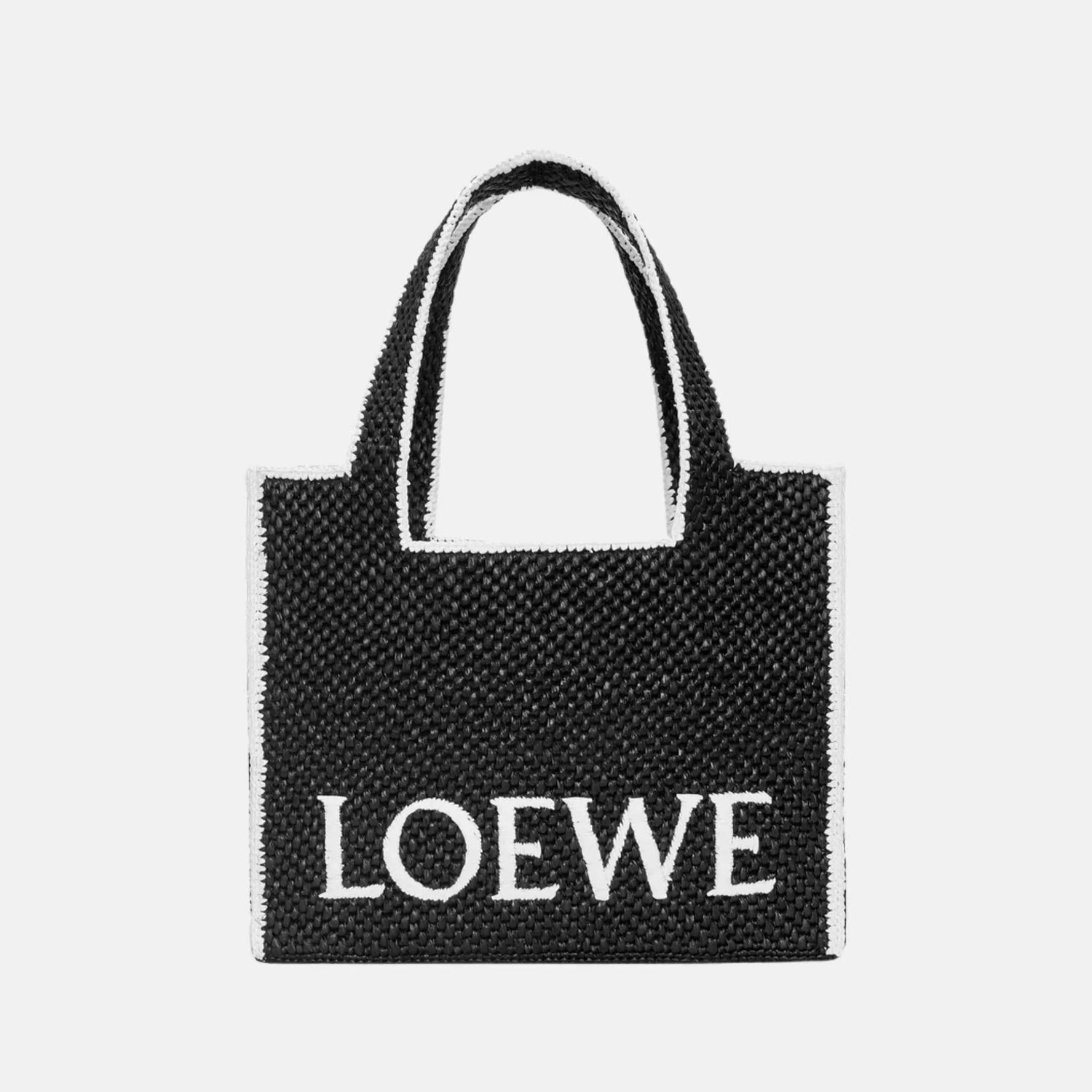 Loewe Large Font Tote in Raffia, Front