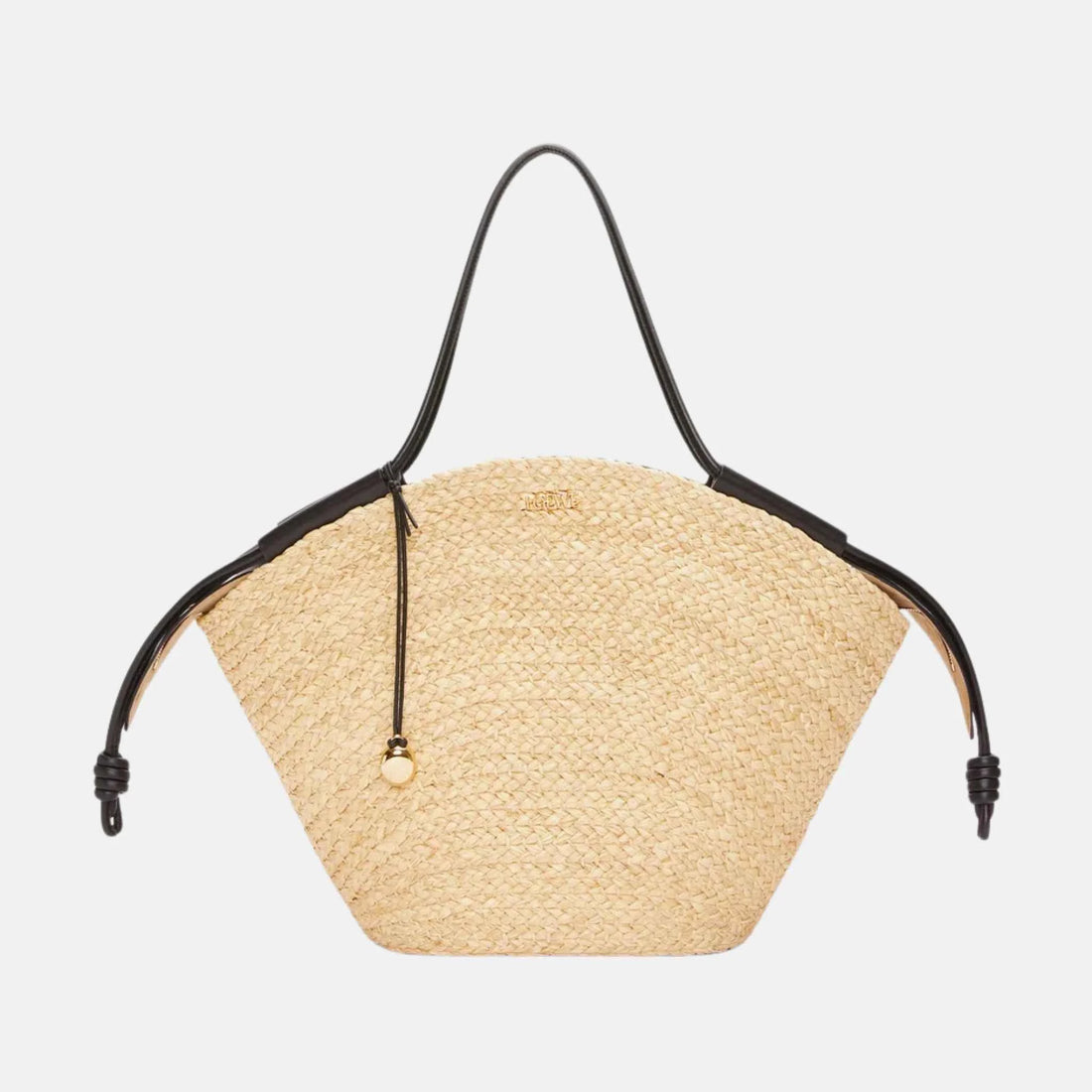 Loewe Large Paseo Basket in Raffia and Nappa Calfskin, Front