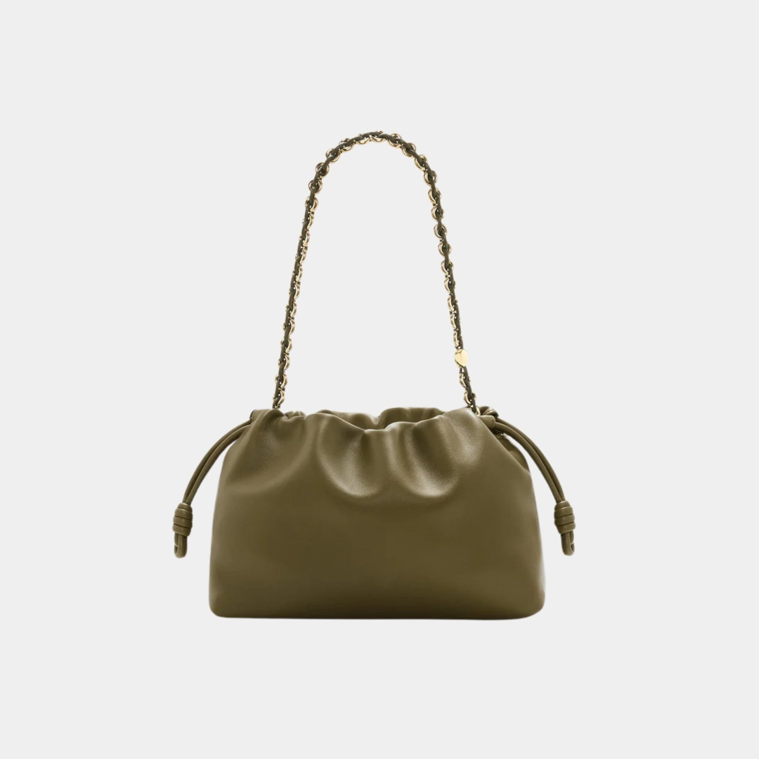 Loewe Medium-sized Flamenco Bag Soft Nappa Lambskin, Dark Khaki, Back