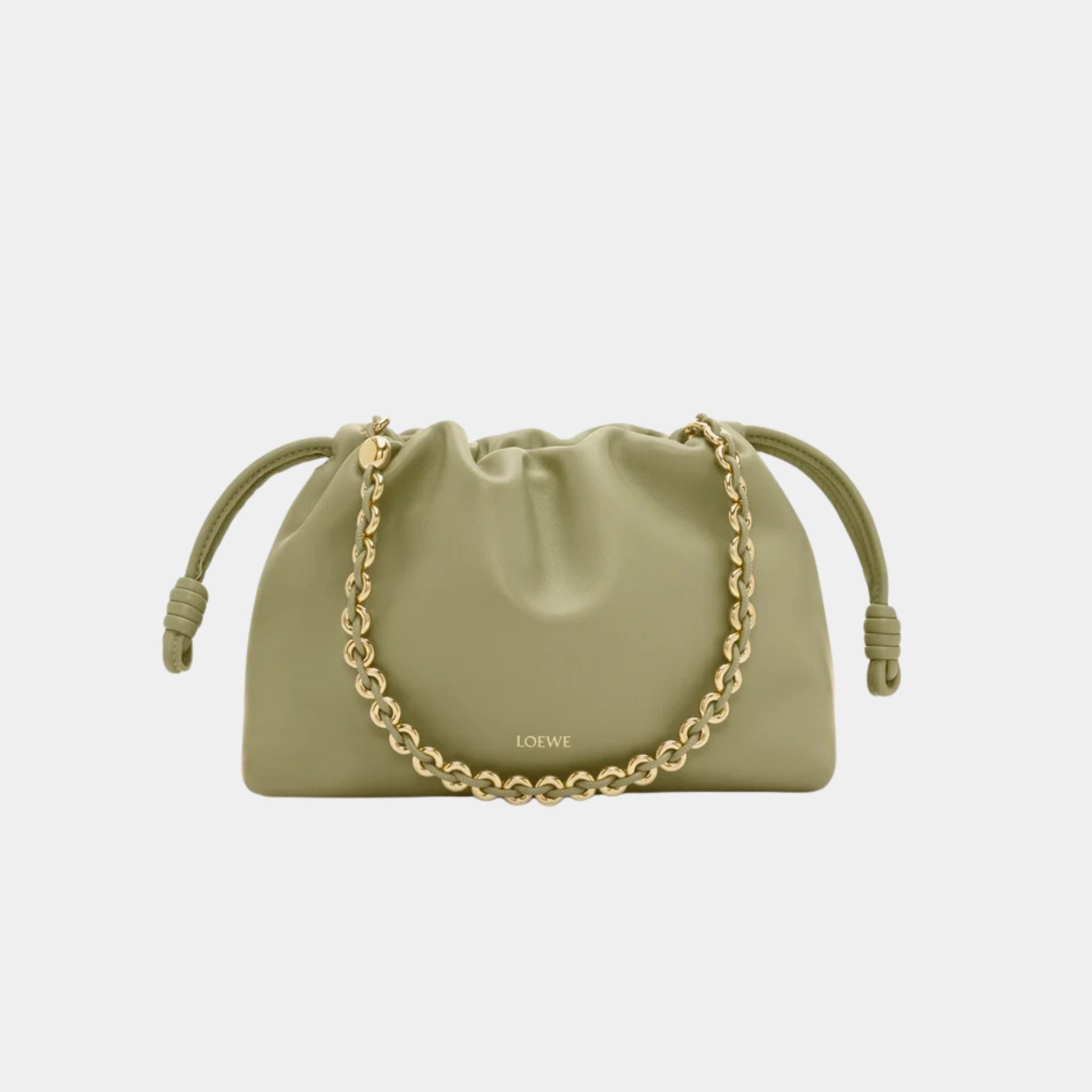 Loewe Medium-sized Flamenco Bag Soft Nappa Lambskin, Eucalyptus Green, Front