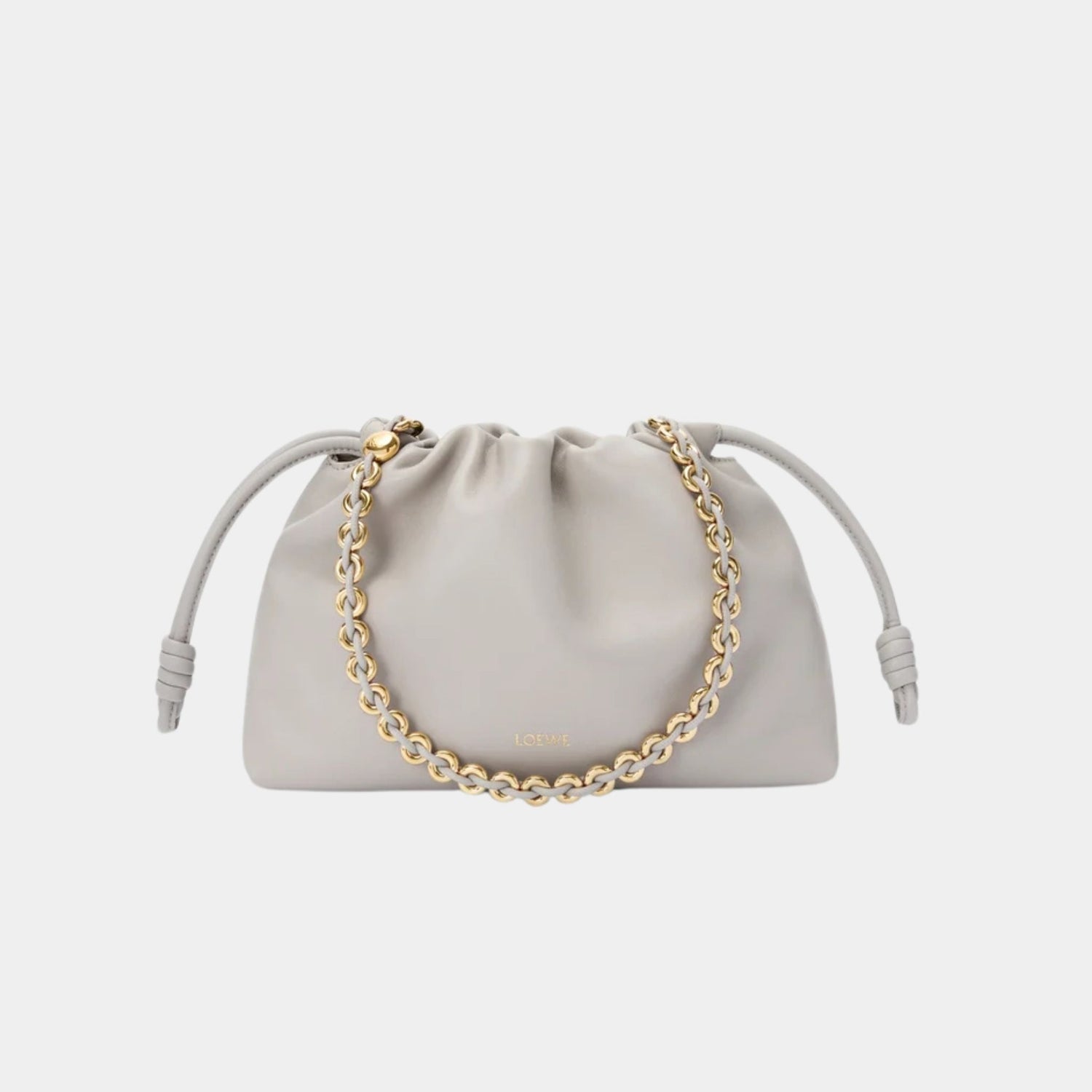 Loewe Medium-sized Flamenco Bag Soft Nappa Lambskin, Shell Grey, Front