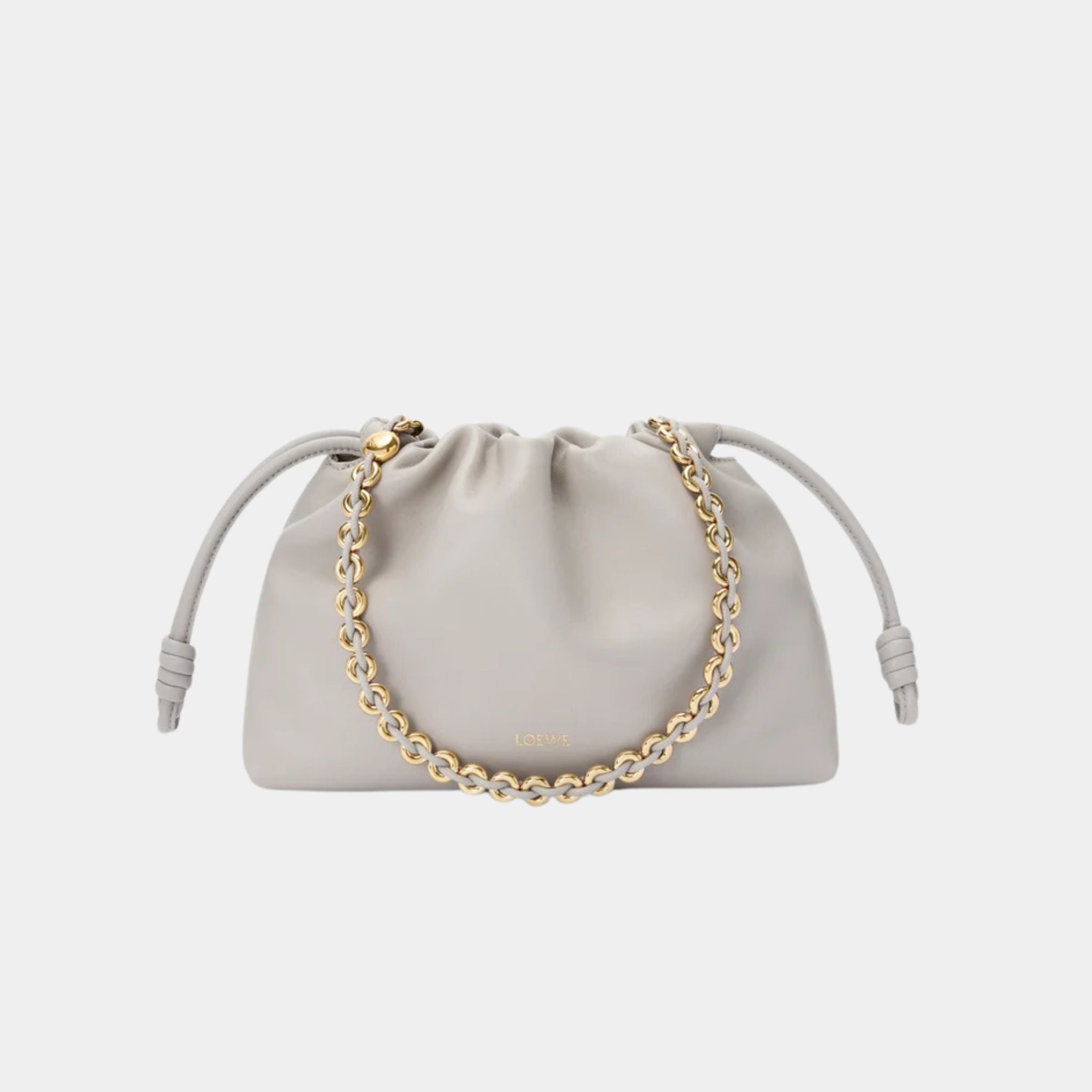 Loewe Medium-sized Flamenco Bag Soft Nappa Lambskin, Shell Grey, Front