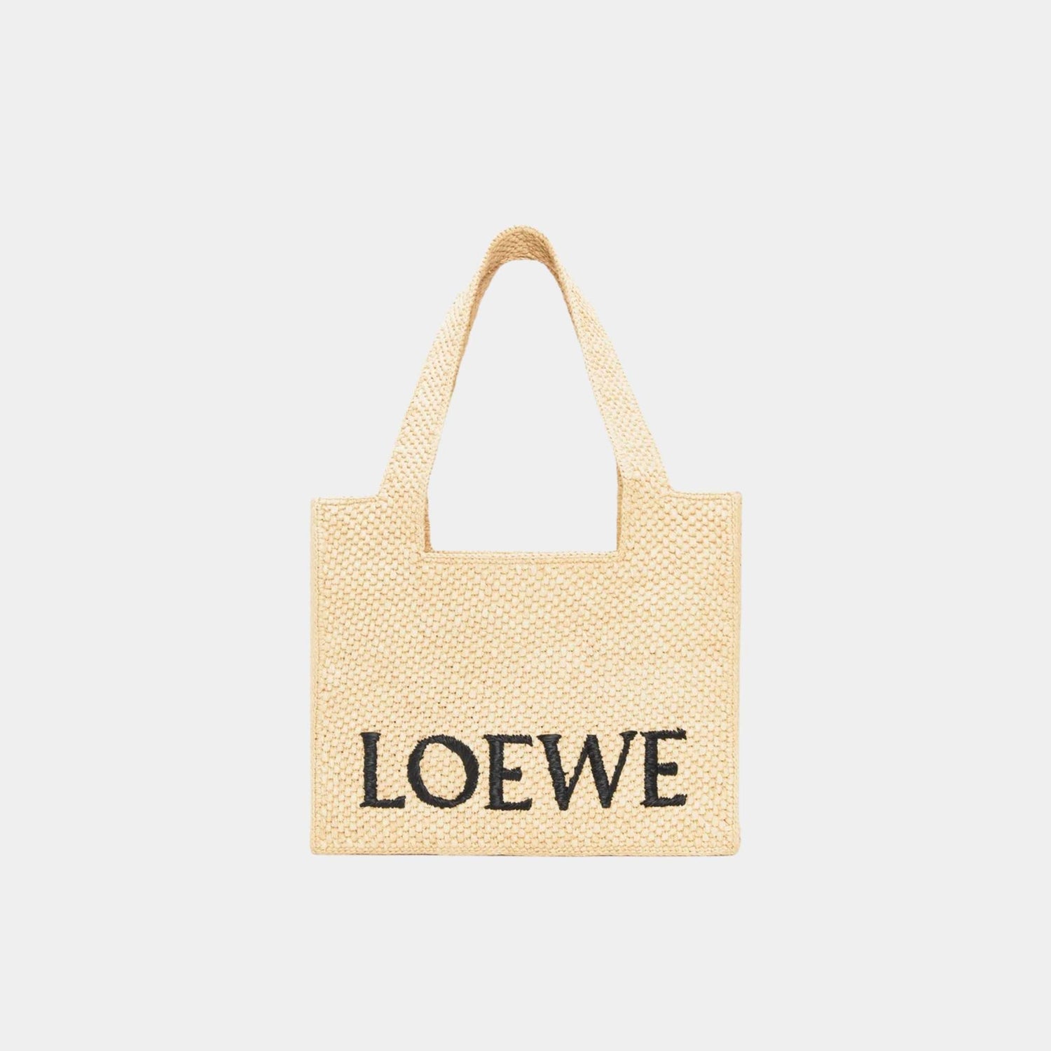 Loewe Medium LOEWE Font Raffia Tote, Front
