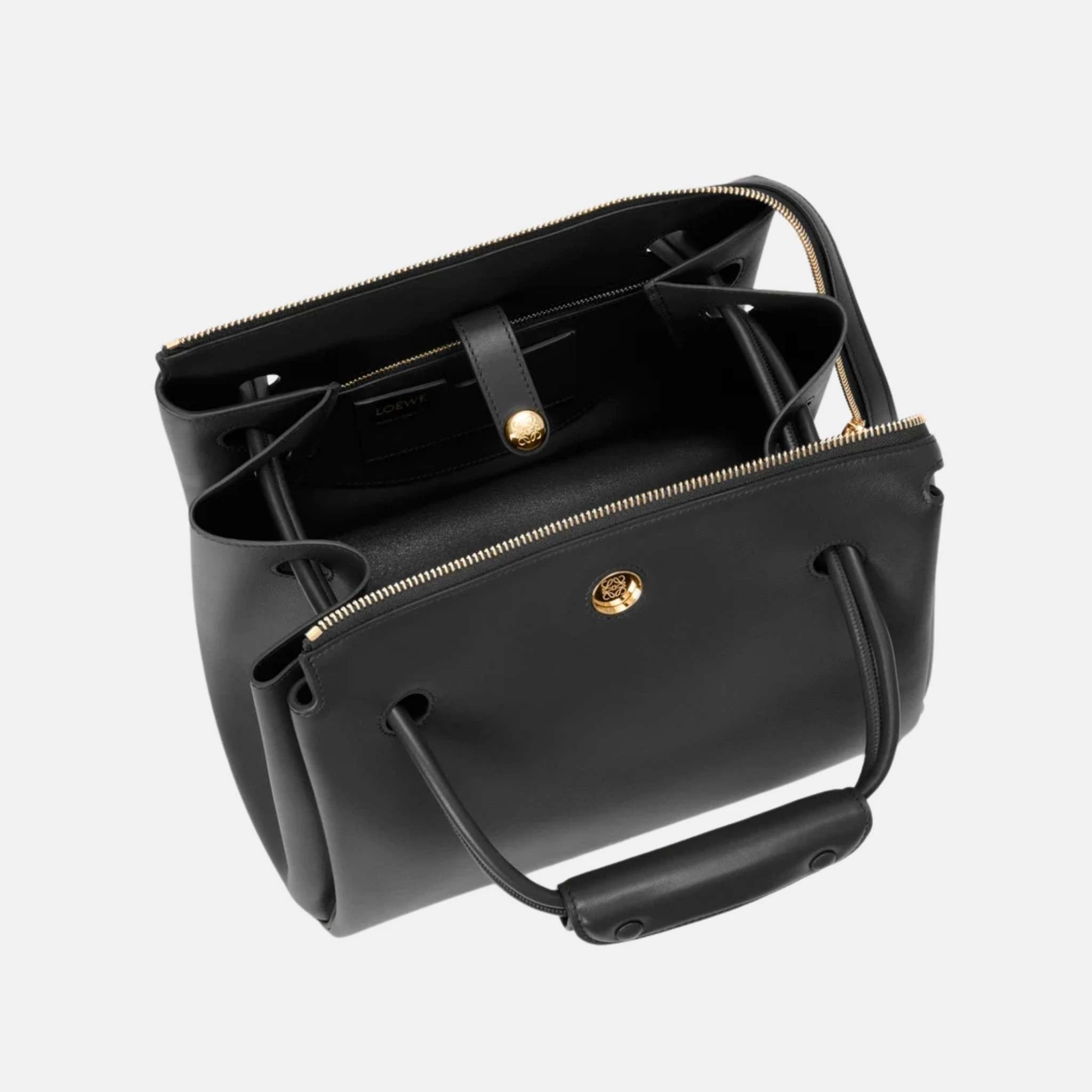 Loewe Medium Madrid Bag in Supple Calfskin, Black, Inside