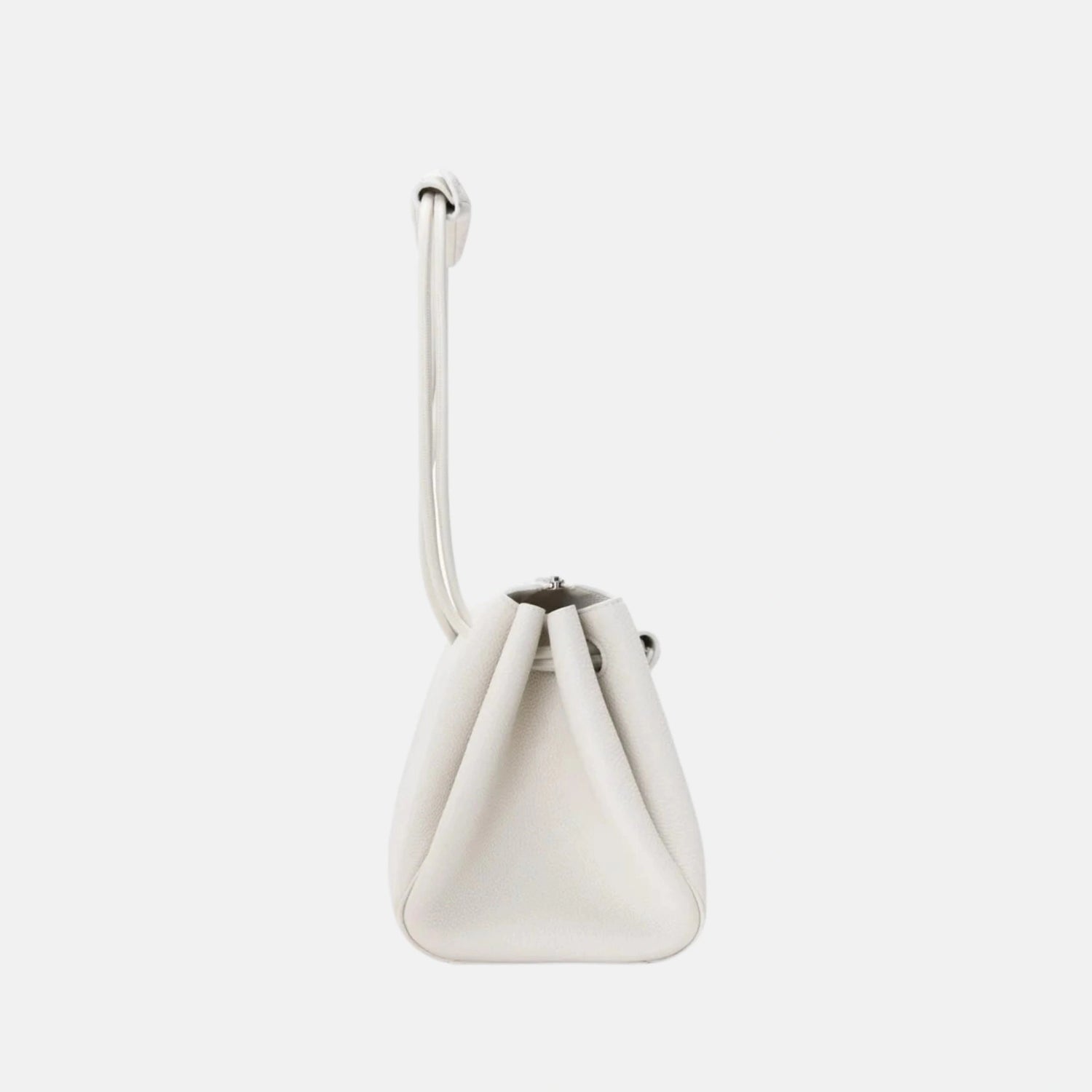 Loewe Medium Madrid Bag in Supple Grained Calfskin, White, Side