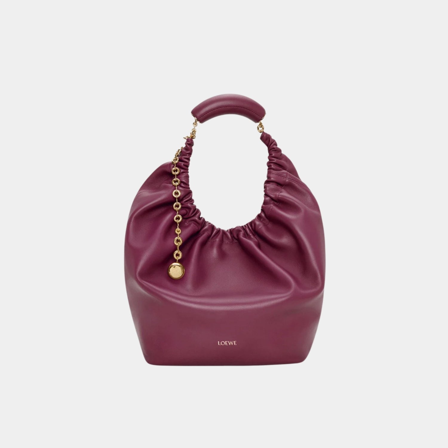 Loewe Medium-sized Squeeze Bag Velvety Nappa Lambskin, Crimson, Front