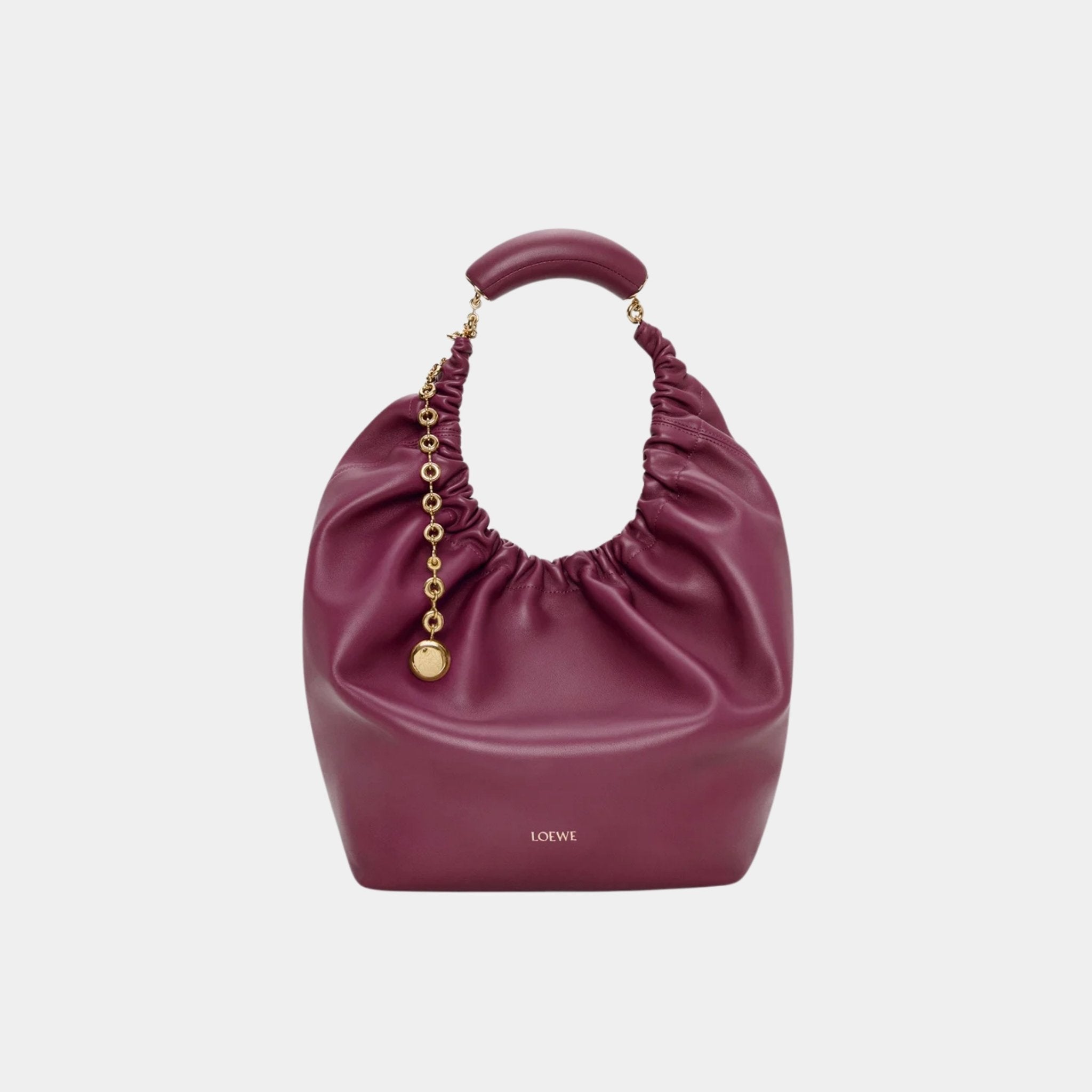 Loewe Medium-sized Squeeze Bag Velvety Nappa Lambskin, Crimson, Front