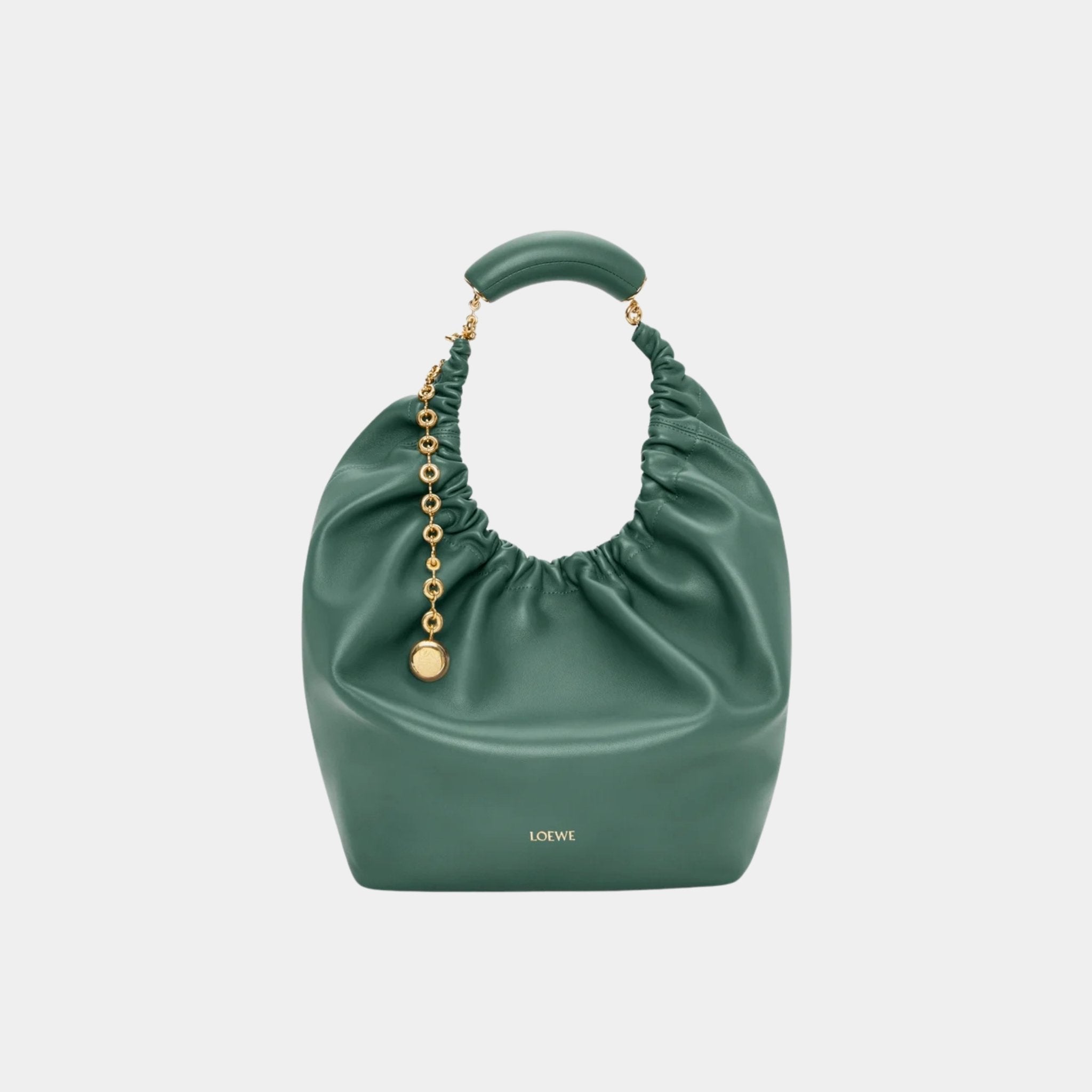 Loewe Medium-sized Squeeze Bag Velvety Nappa Lambskin, Vetiver, Front