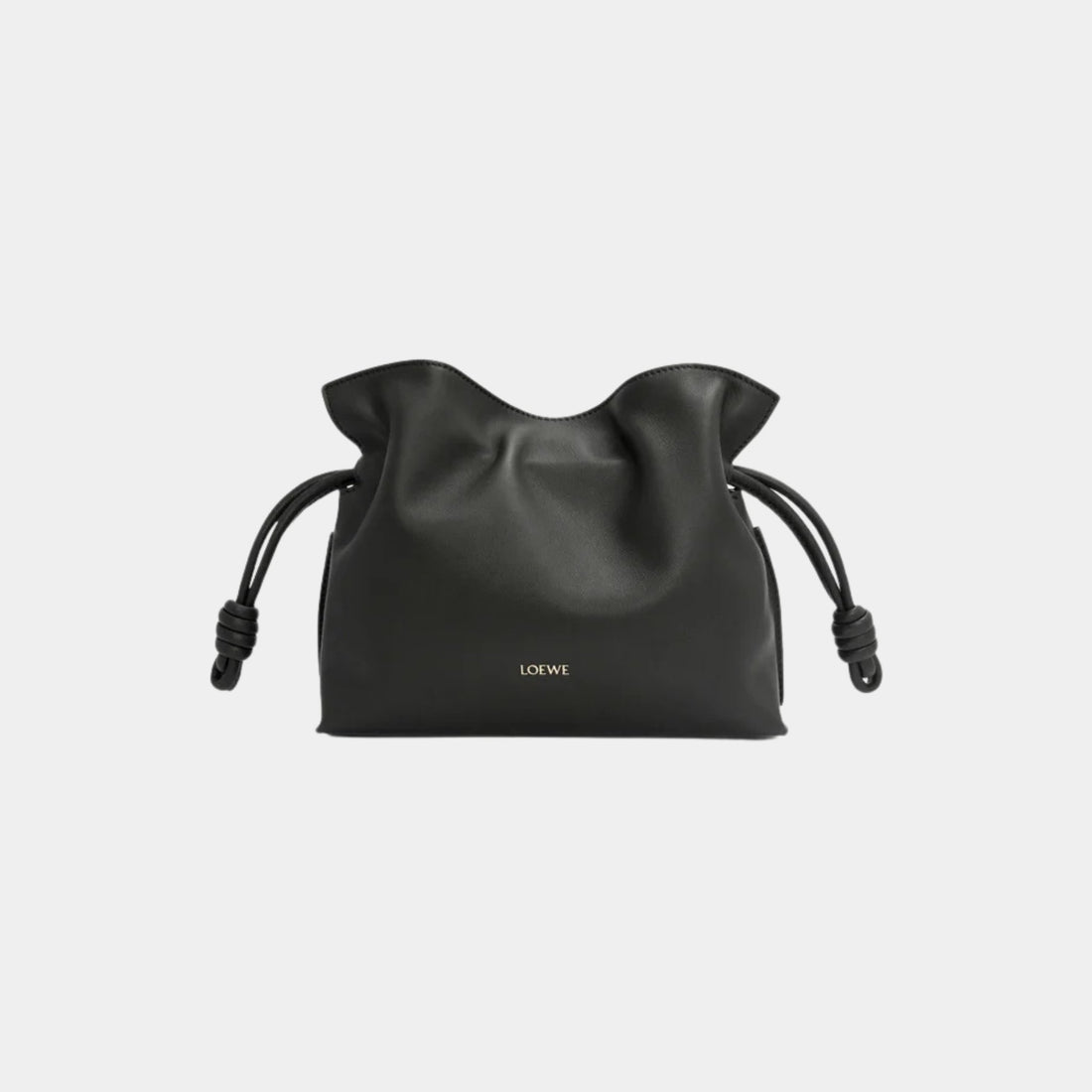 Loewe Mini Flamenco Clutch In Nappa Calfskin, Black, Front
