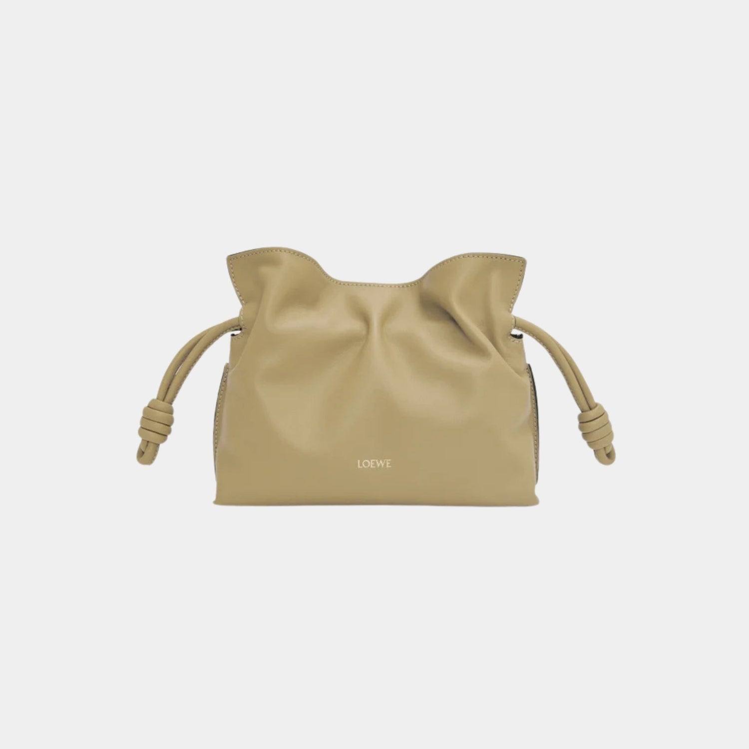 Loewe Mini Flamenco Clutch In Nappa Calfskin, Clay Green, Front