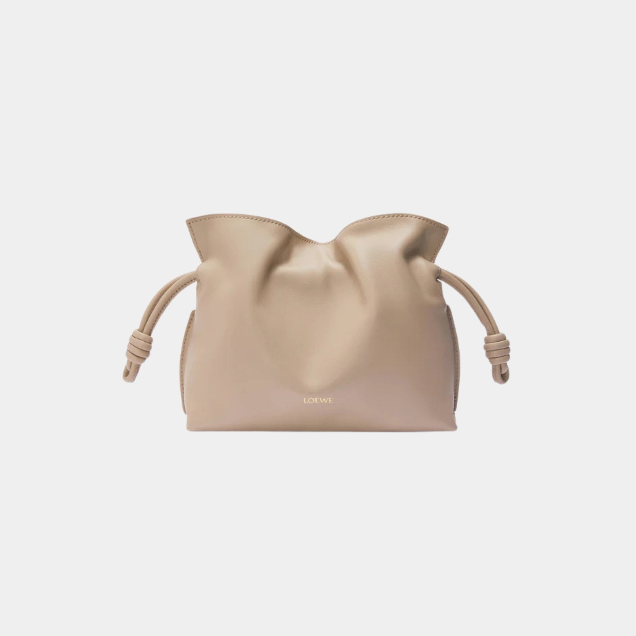 Loewe Mini Flamenco Clutch In Nappa Calfskin, Sand, Front
