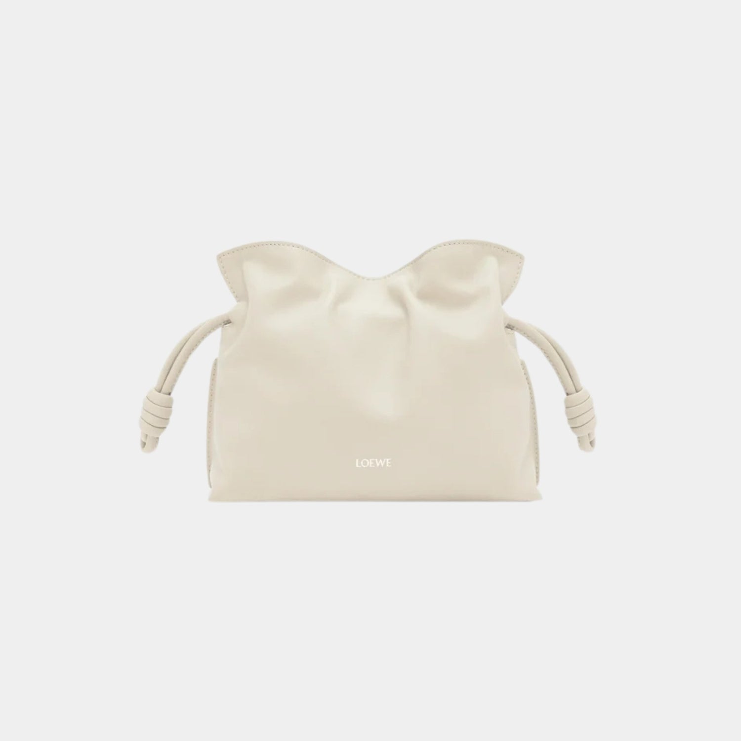 Loewe Mini Flamenco Clutch In Nappa Calfskin, Sea Salt, Front