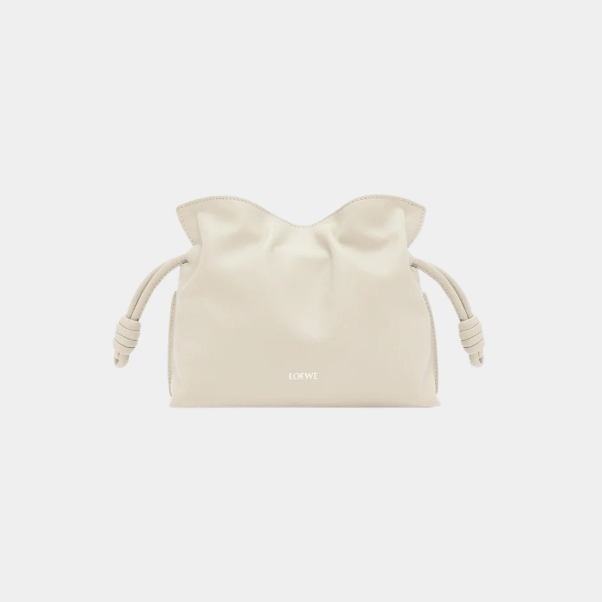 Loewe Mini Flamenco Clutch In Nappa Calfskin, Sea Salt, Front