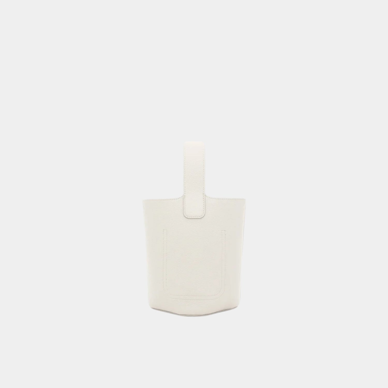 Loewe Mini Pebble Bucket Bag In Soft Grained Calfskin, Soft White, Back