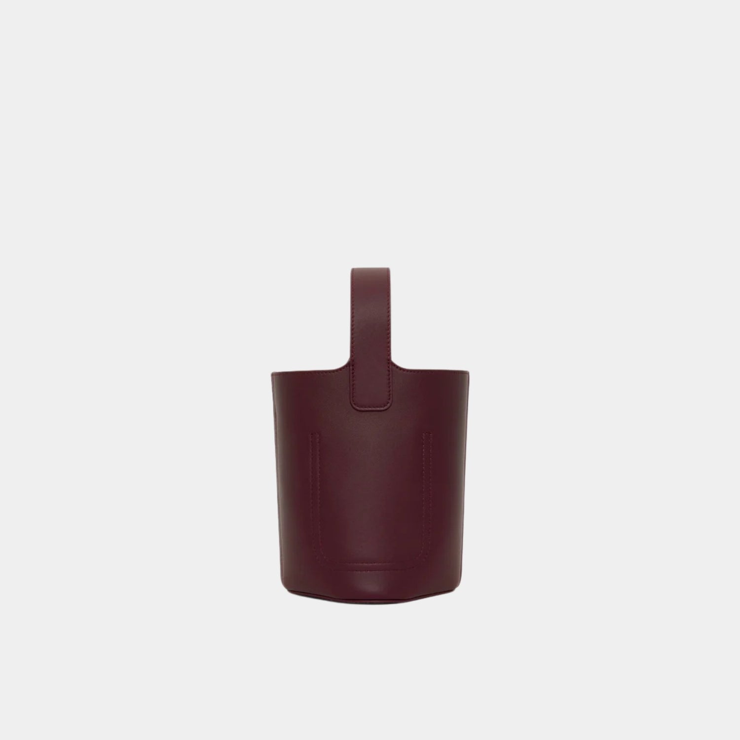 Loewe Mini Pebble Bucket In Smooth Calfskin, Dark Burgundy, Back
