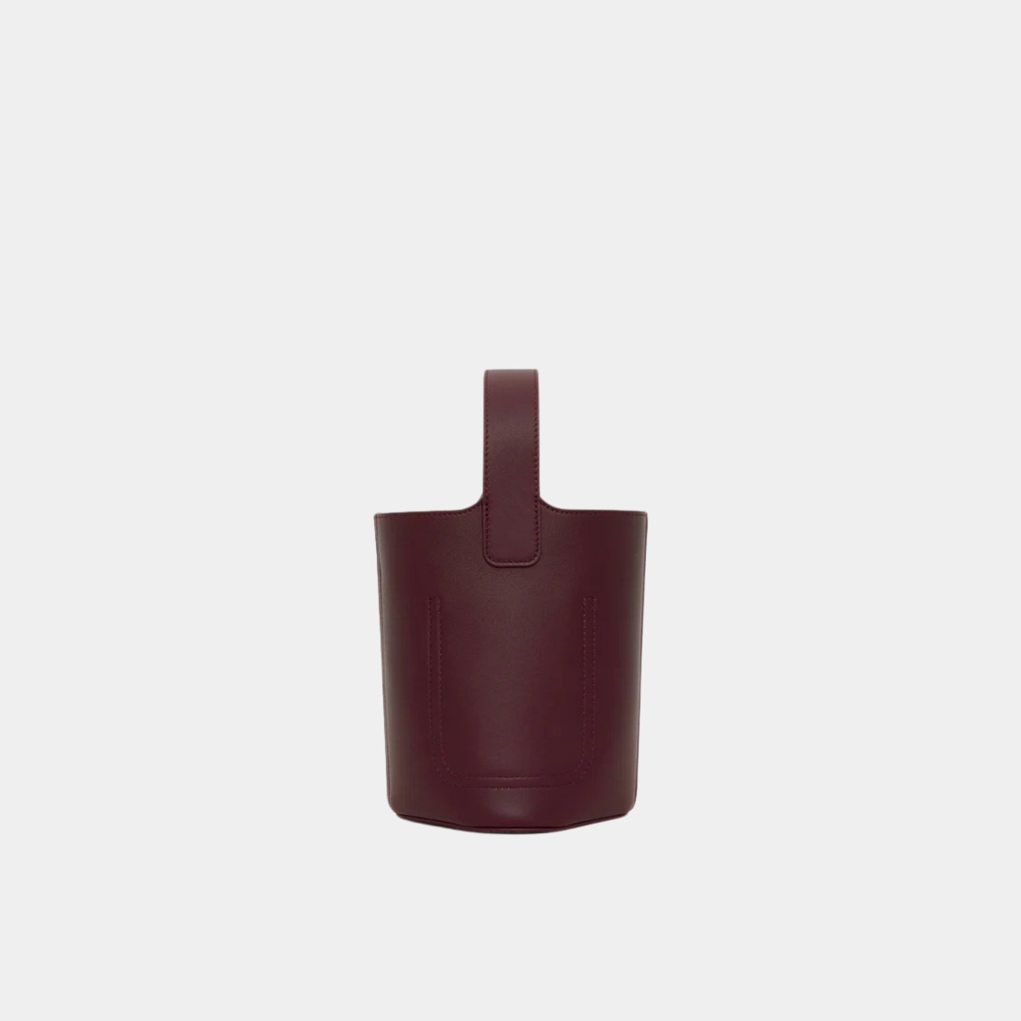 Loewe Mini Pebble Bucket In Smooth Calfskin, Dark Burgundy, Back