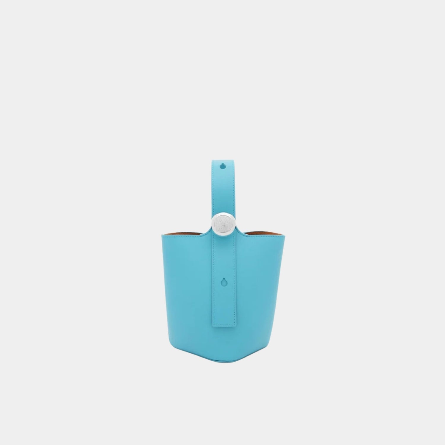 Loewe Mini Pebble Bucket In Smooth Calfskin, Sky Blue, Front
