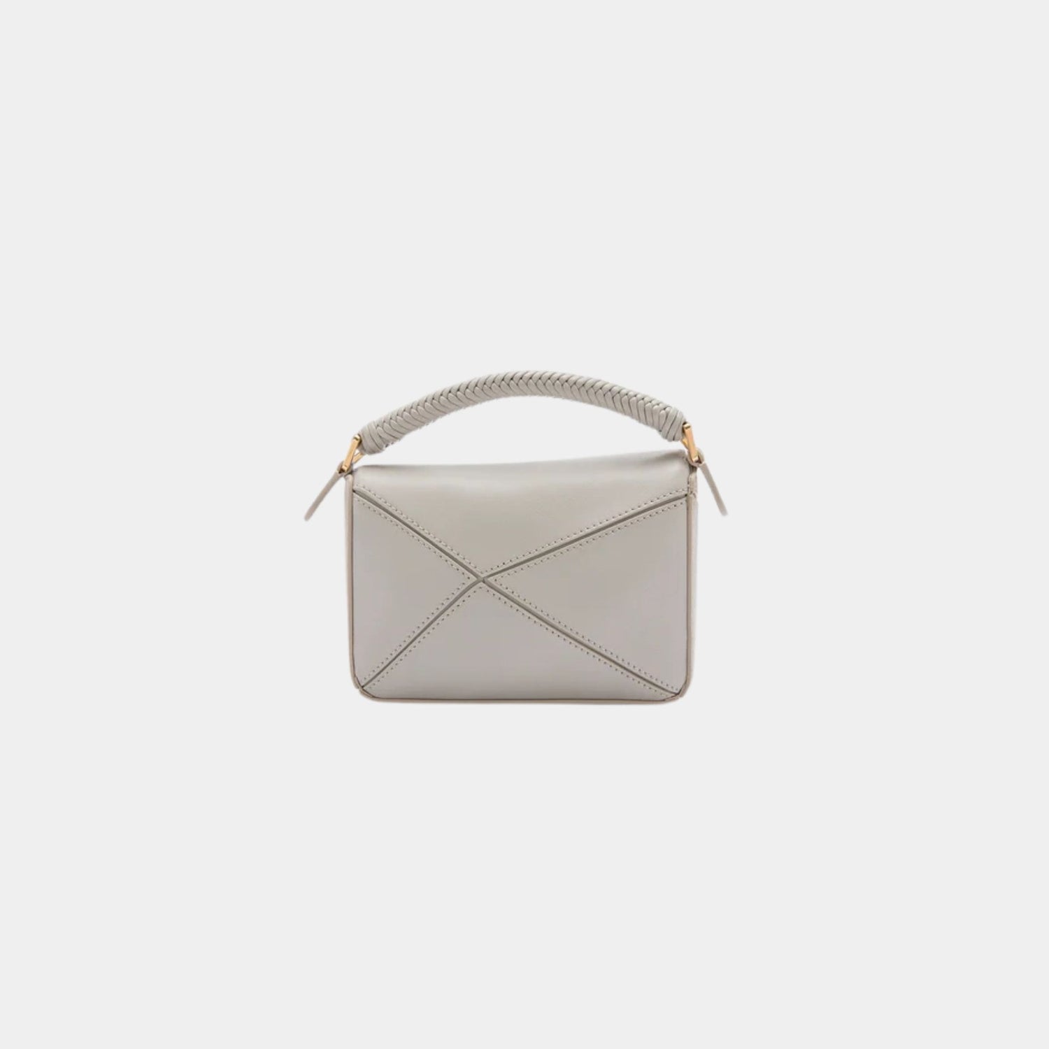 Loewe Mini Puzzle Bag In Smooth Calfskin, Shell Grey, Back