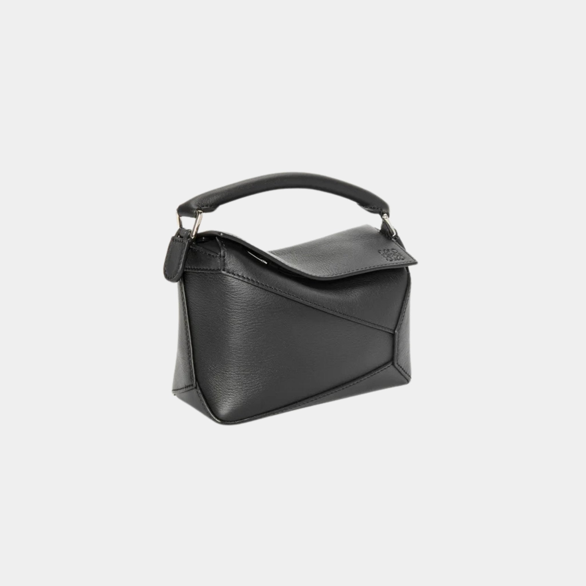 Loewe Mini Puzzle Edge Bag Classic Calf Leather, Black, Side