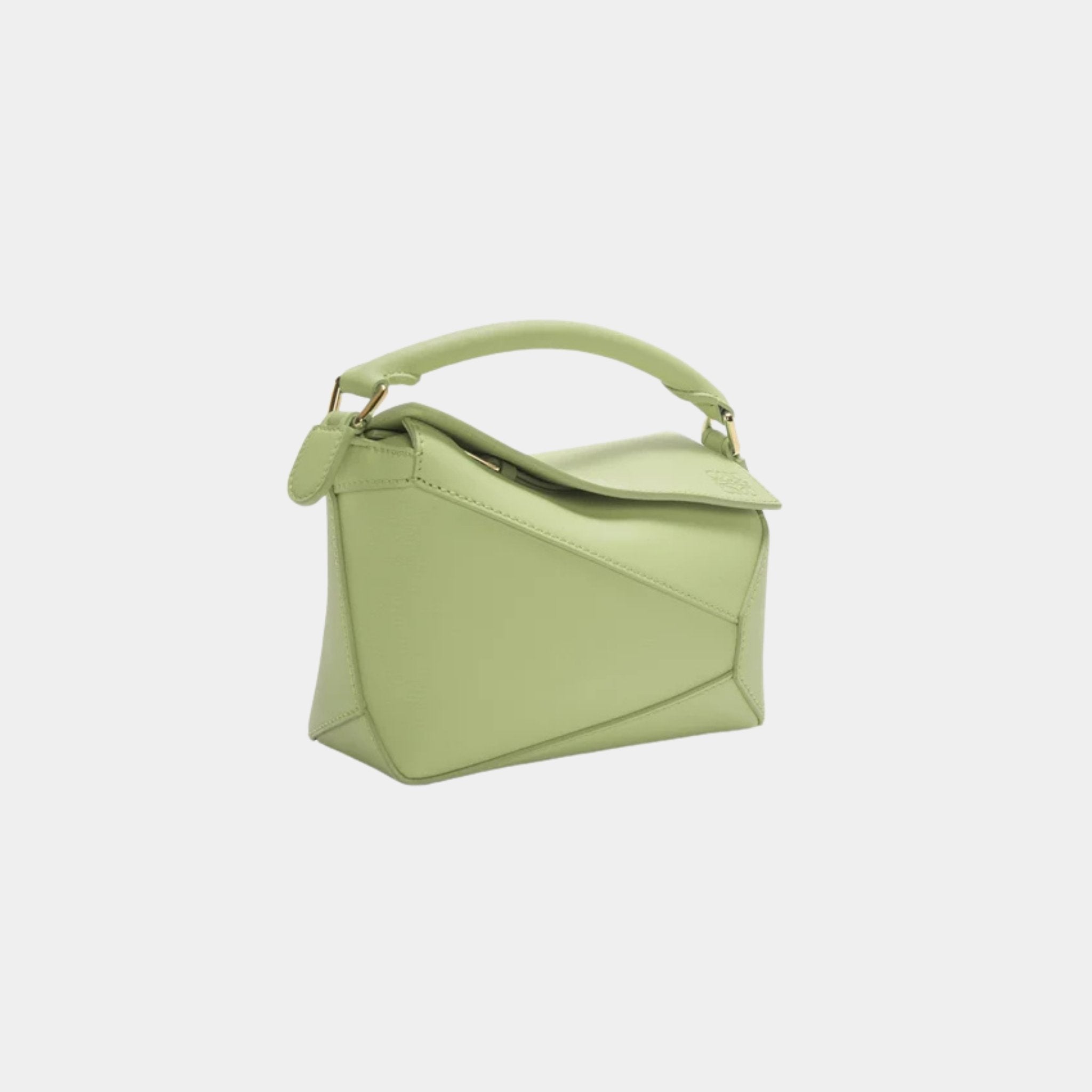 Loewe Mini Puzzle Edge Bag Classic Calf Leather, Light Pear, Side