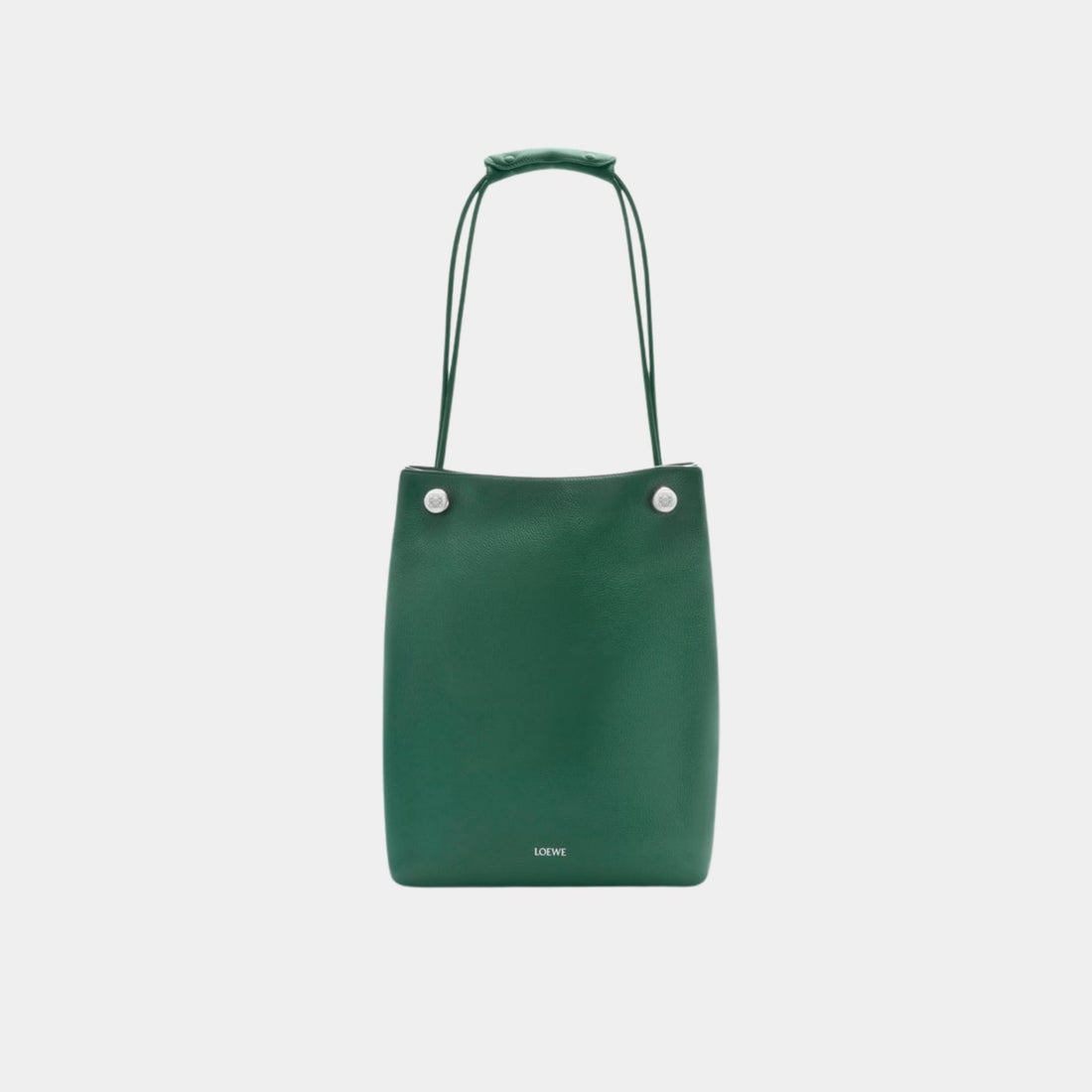 Loewe Pebble Hobo In Supple Grained Calfskin, Evergreen, Front