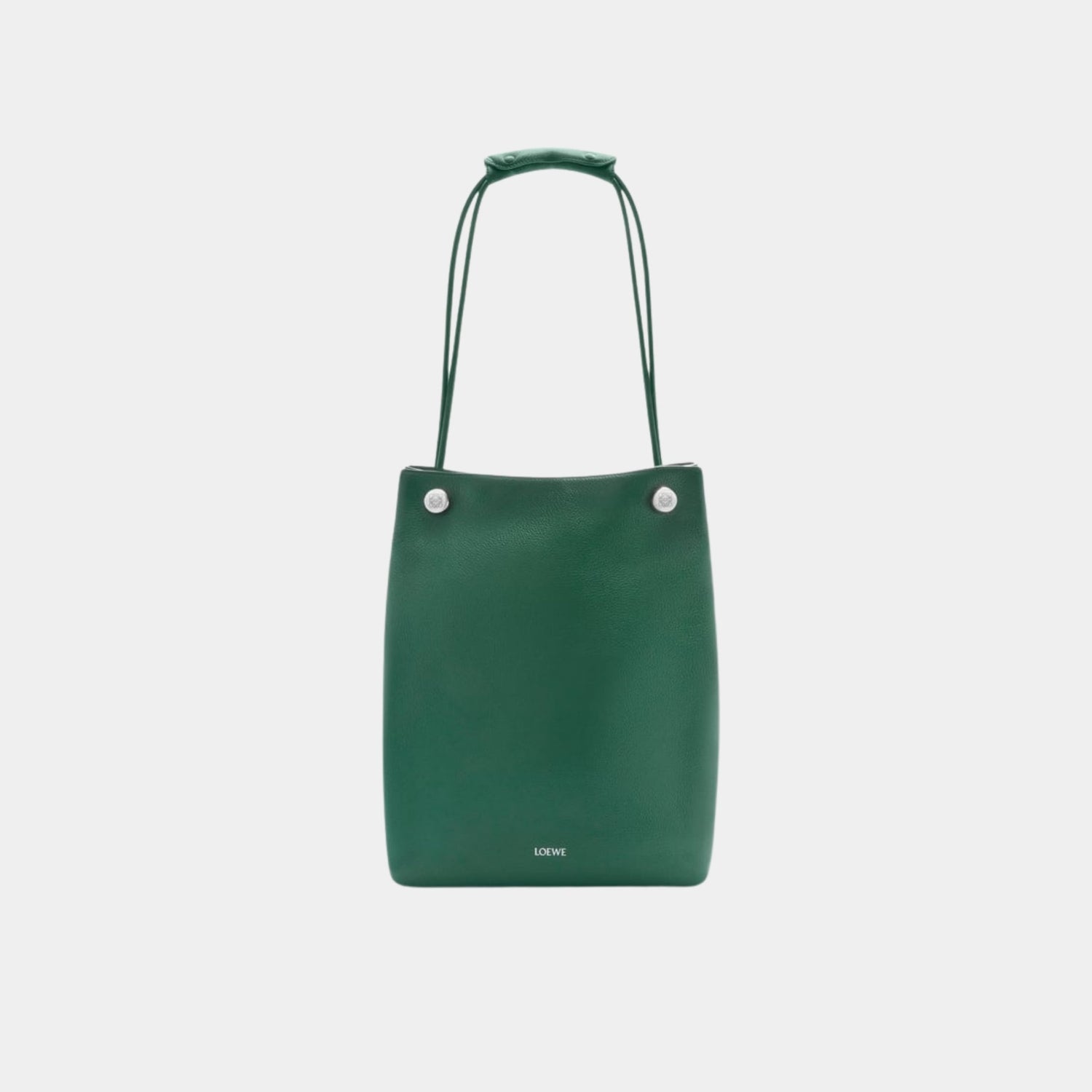 Loewe Pebble Hobo In Supple Grained Calfskin, Evergreen, Front
