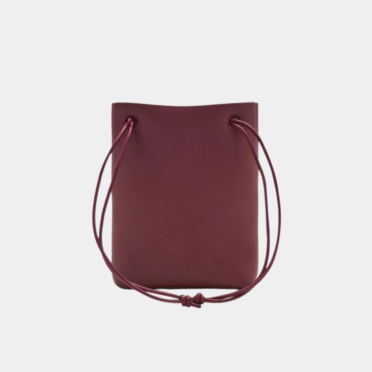 Loewe Pebble Pochette in Smooth Calfskin, Dark Burgundy, Back