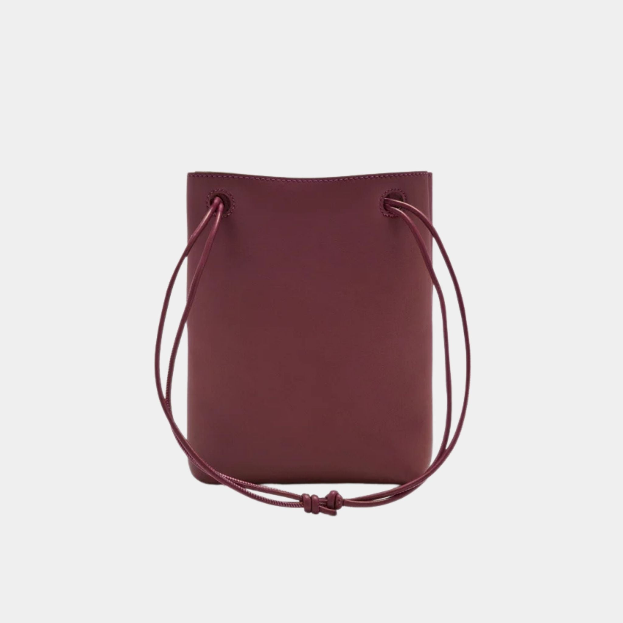Loewe Pebble Pochette in Smooth Calfskin, Dark Burgundy, Back