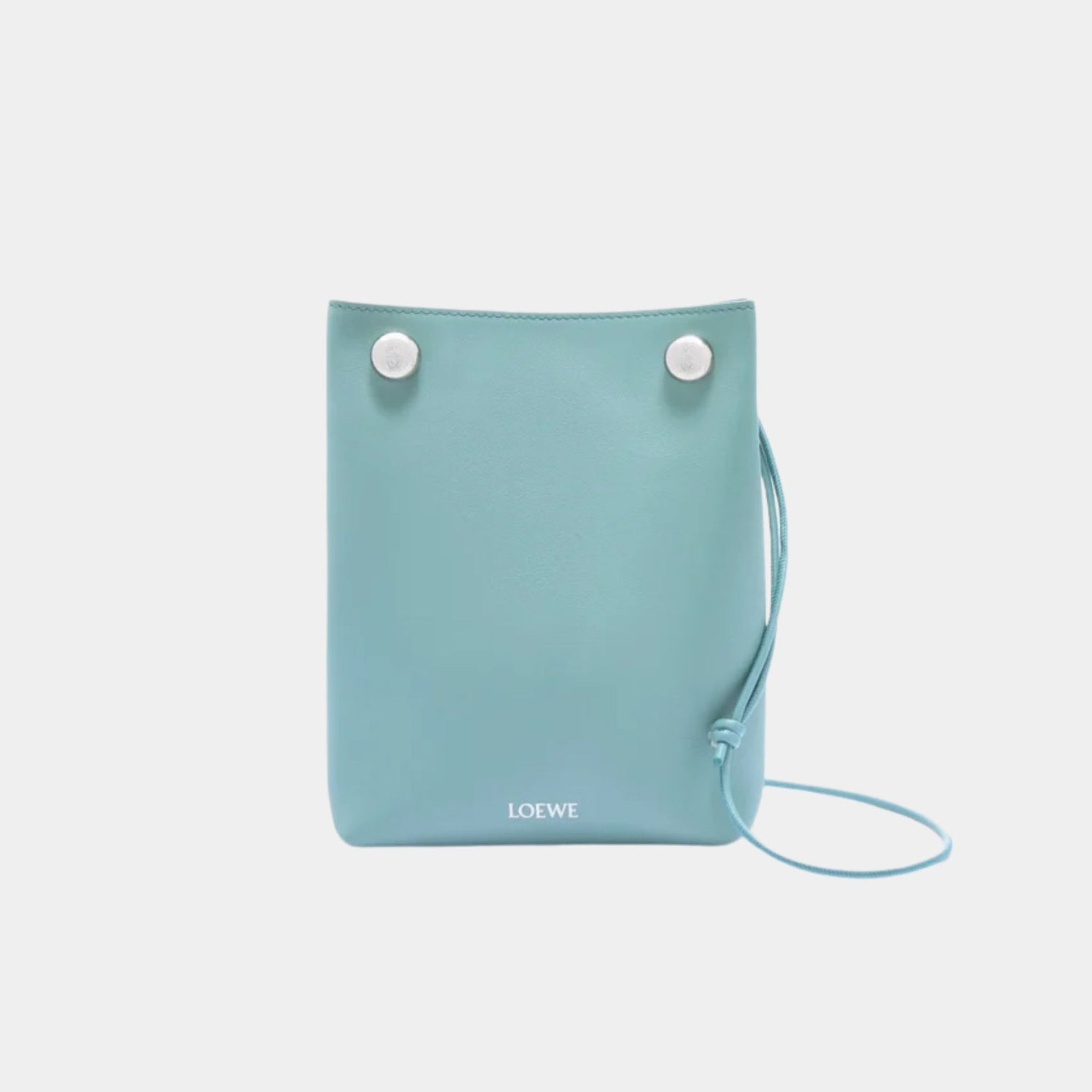 Loewe Pebble Pochette in Smooth Calfskin, Water, Front
