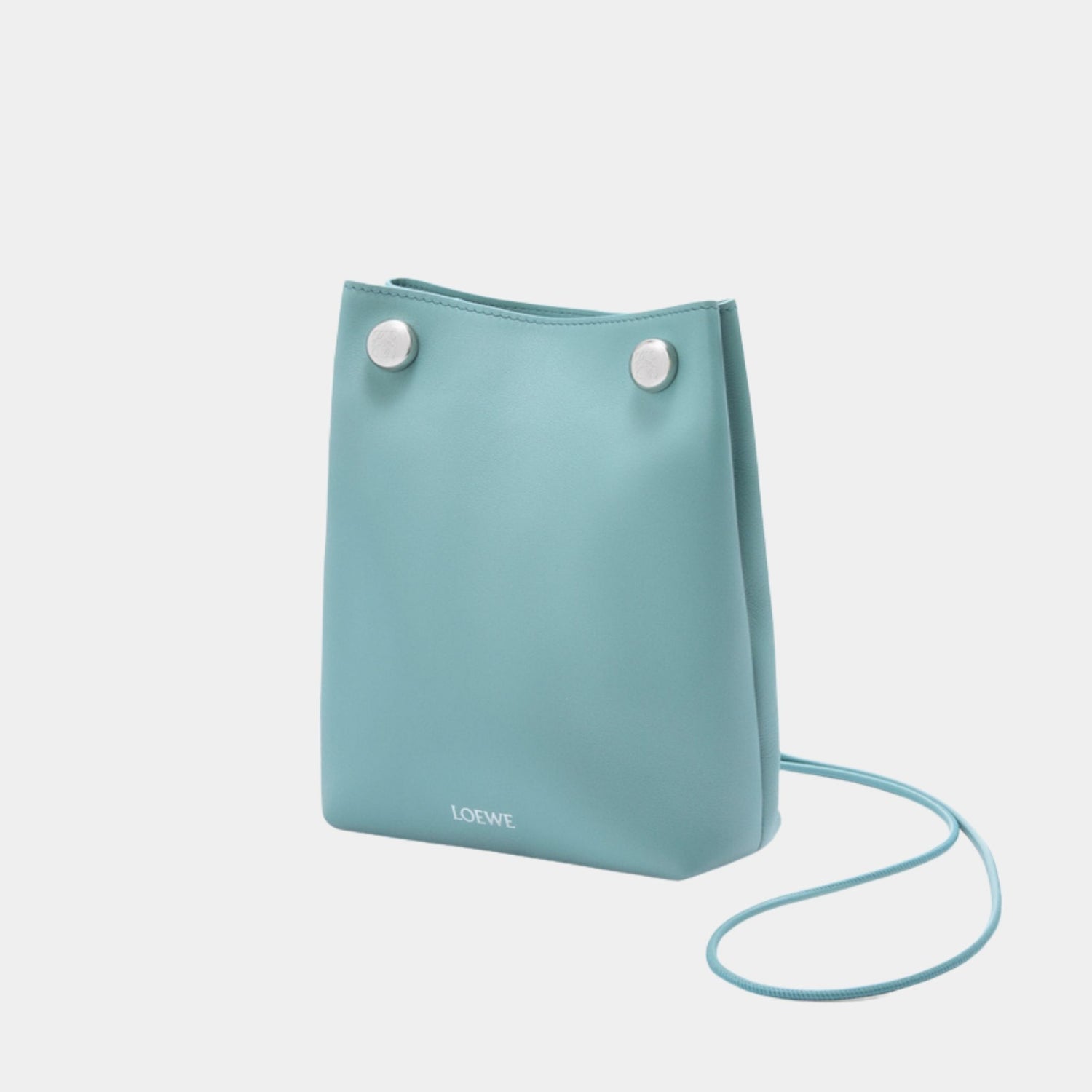 Loewe Pebble Pochette in Smooth Calfskin, Water, Side