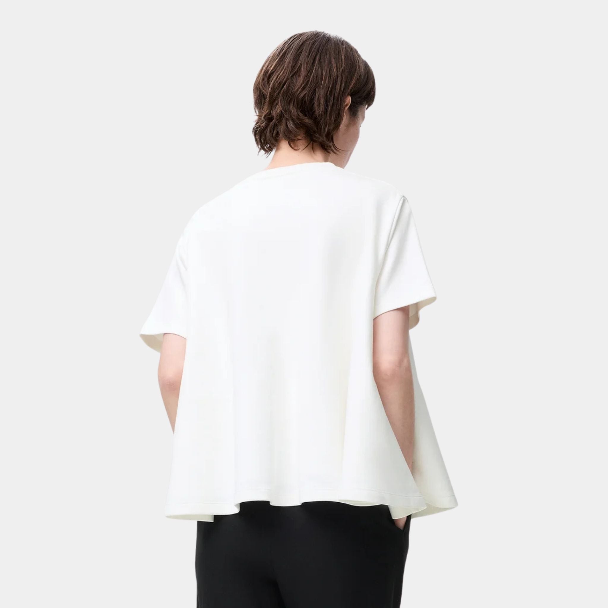 Loewe Plain Trapeze Top in Cotton Blend, White, Back