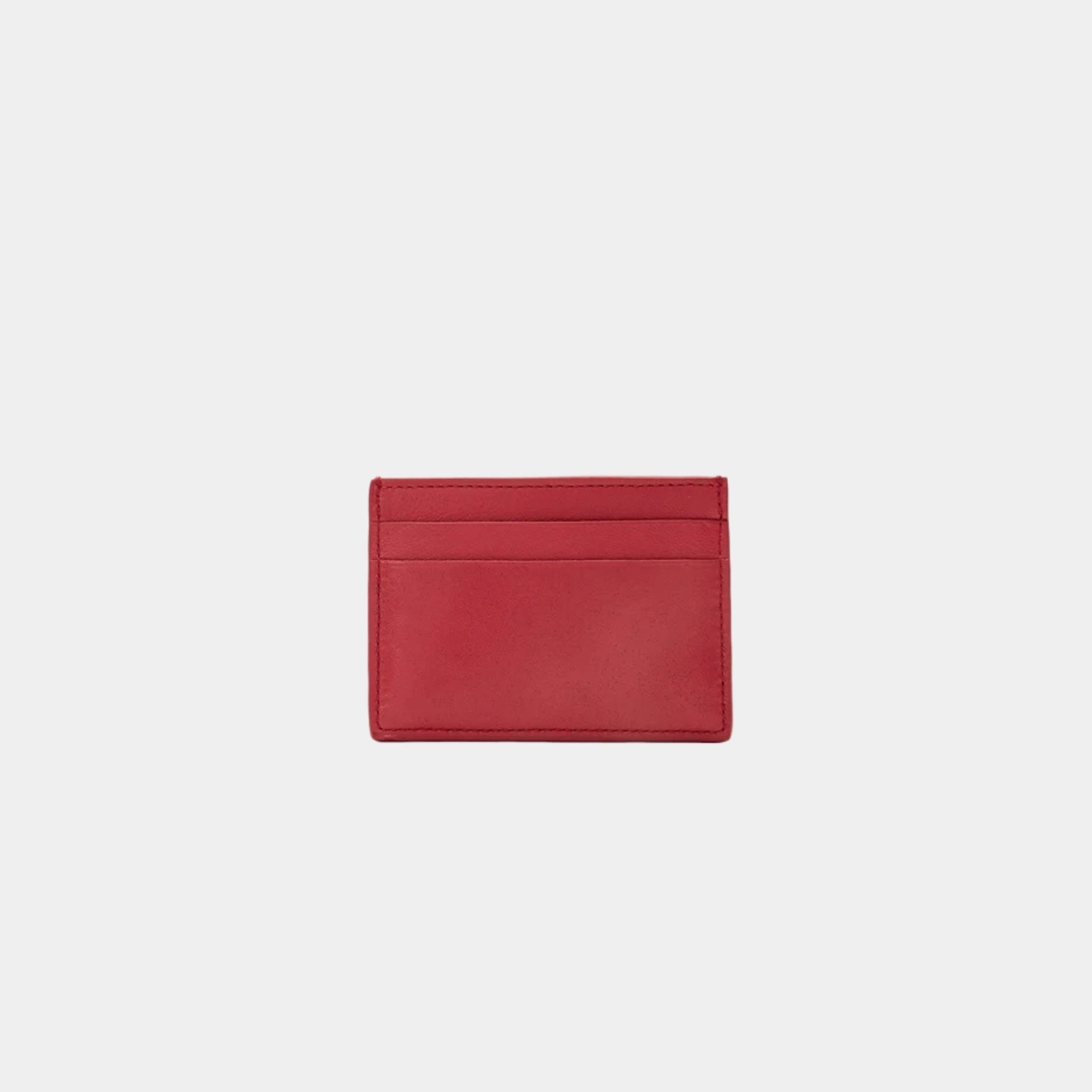 Loewe Puffer Anagram Plain Cardholder In Shiny Nappa Calfskin, Burnt Red, Back