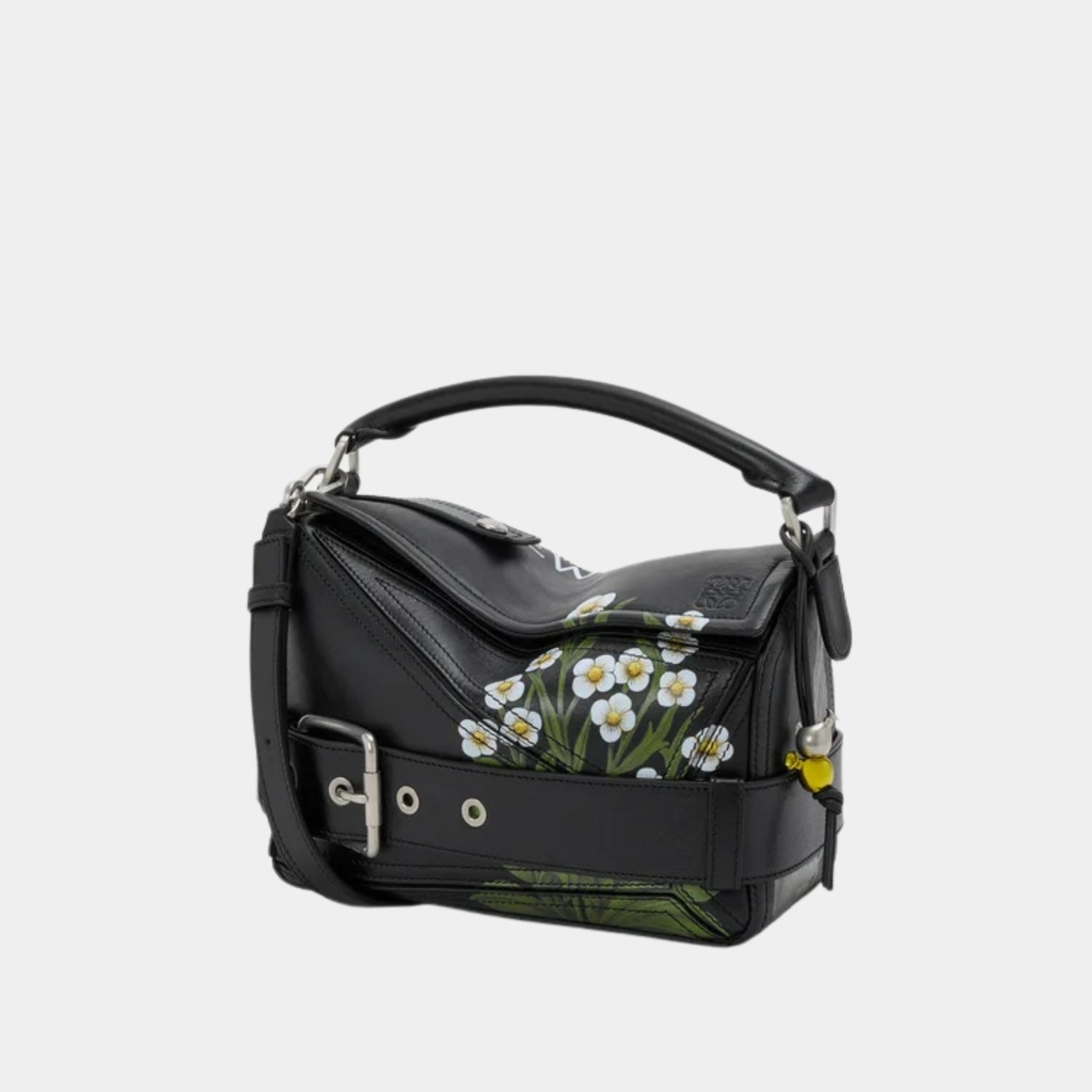 Loewe Puzzle 10 William Morris Re-edition Bag in Shiny Calfskin, Front