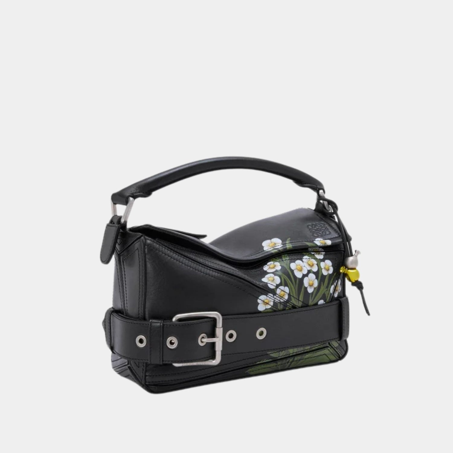 Loewe Puzzle 10 William Morris Re-edition Bag in Shiny Calfskin, Side