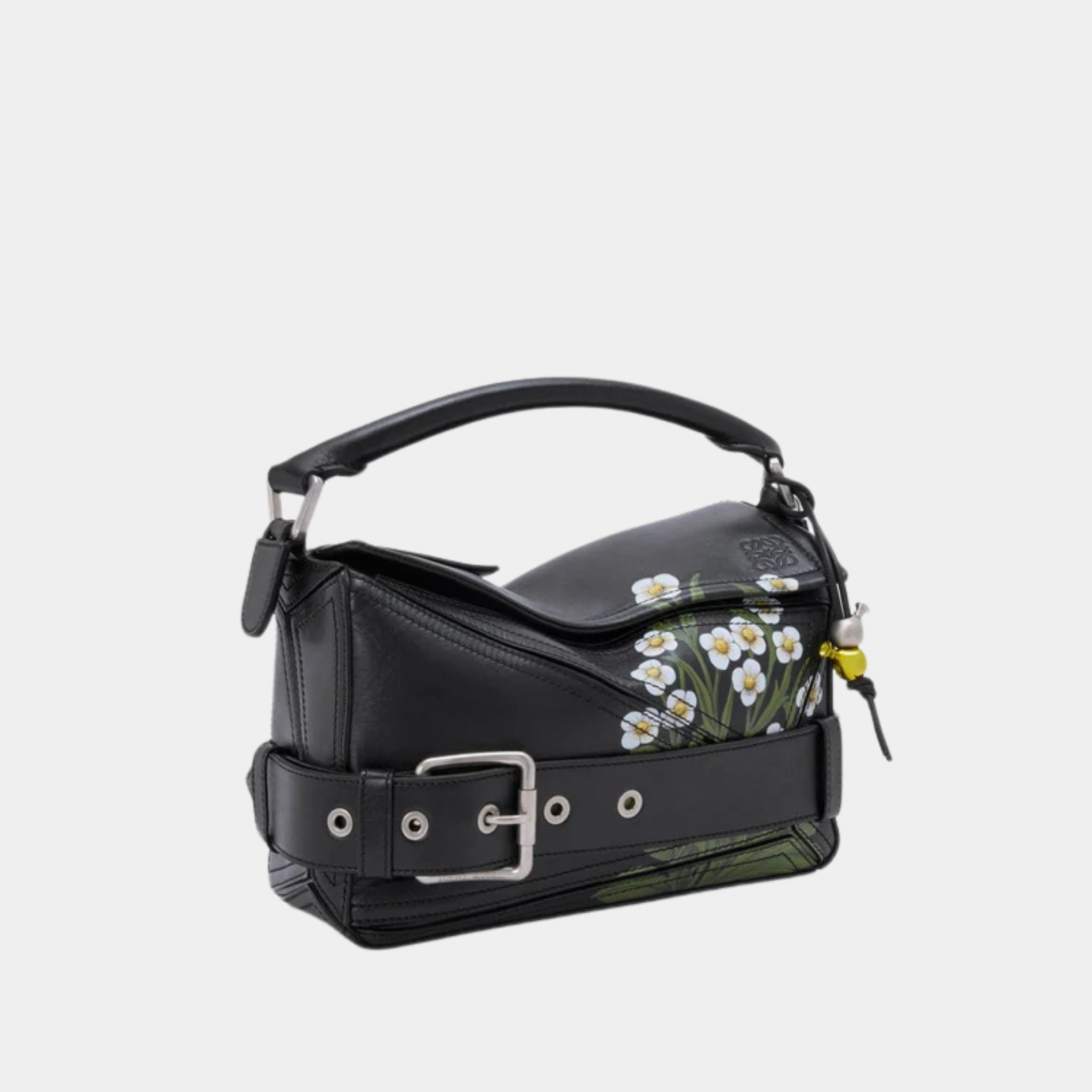 Loewe Puzzle 10 William Morris Re-edition Bag in Shiny Calfskin, Side